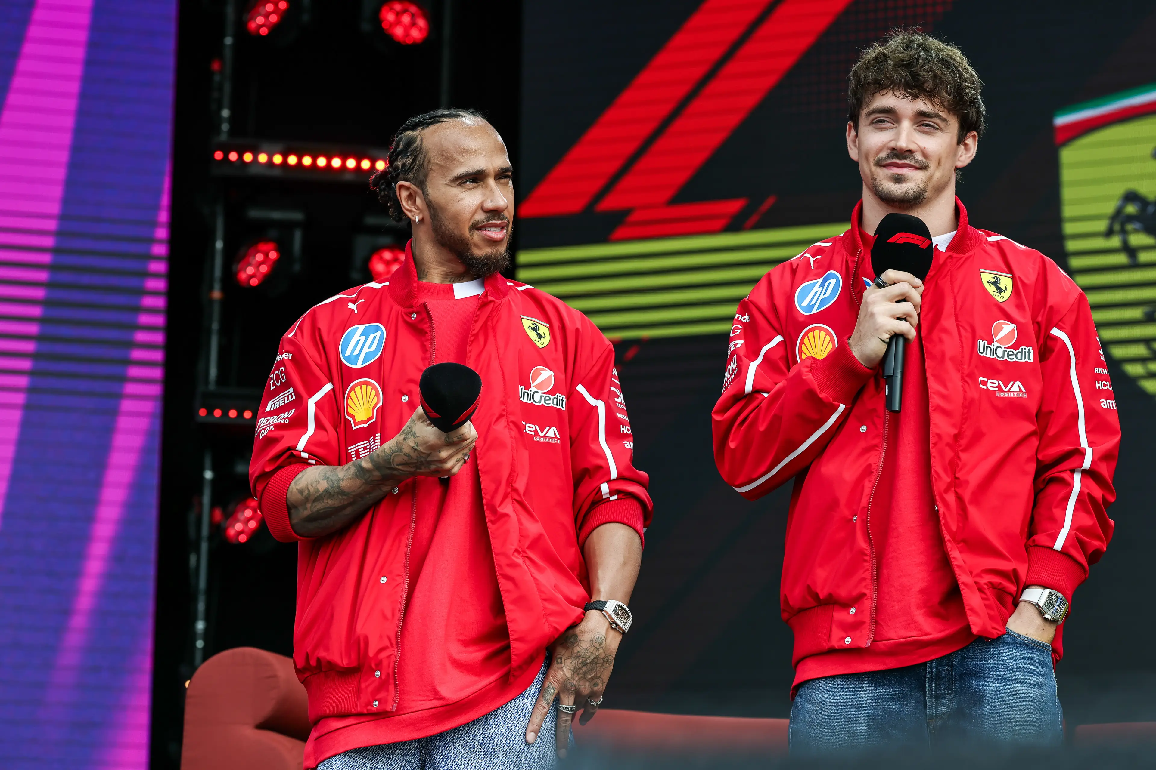 Lewis Hamilton and Charles Leclerc for Ferrari (credit: Getty)