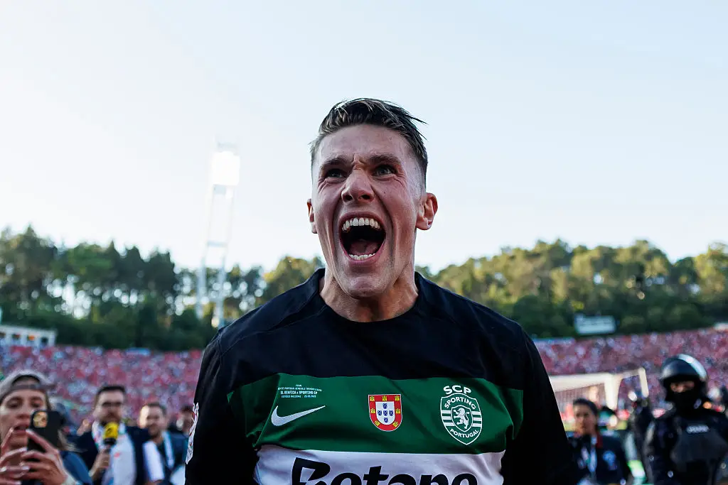 Sporting striker Viktor Gyokeres has also been linked with a move to the Emirates this summer. (Image: Getty)