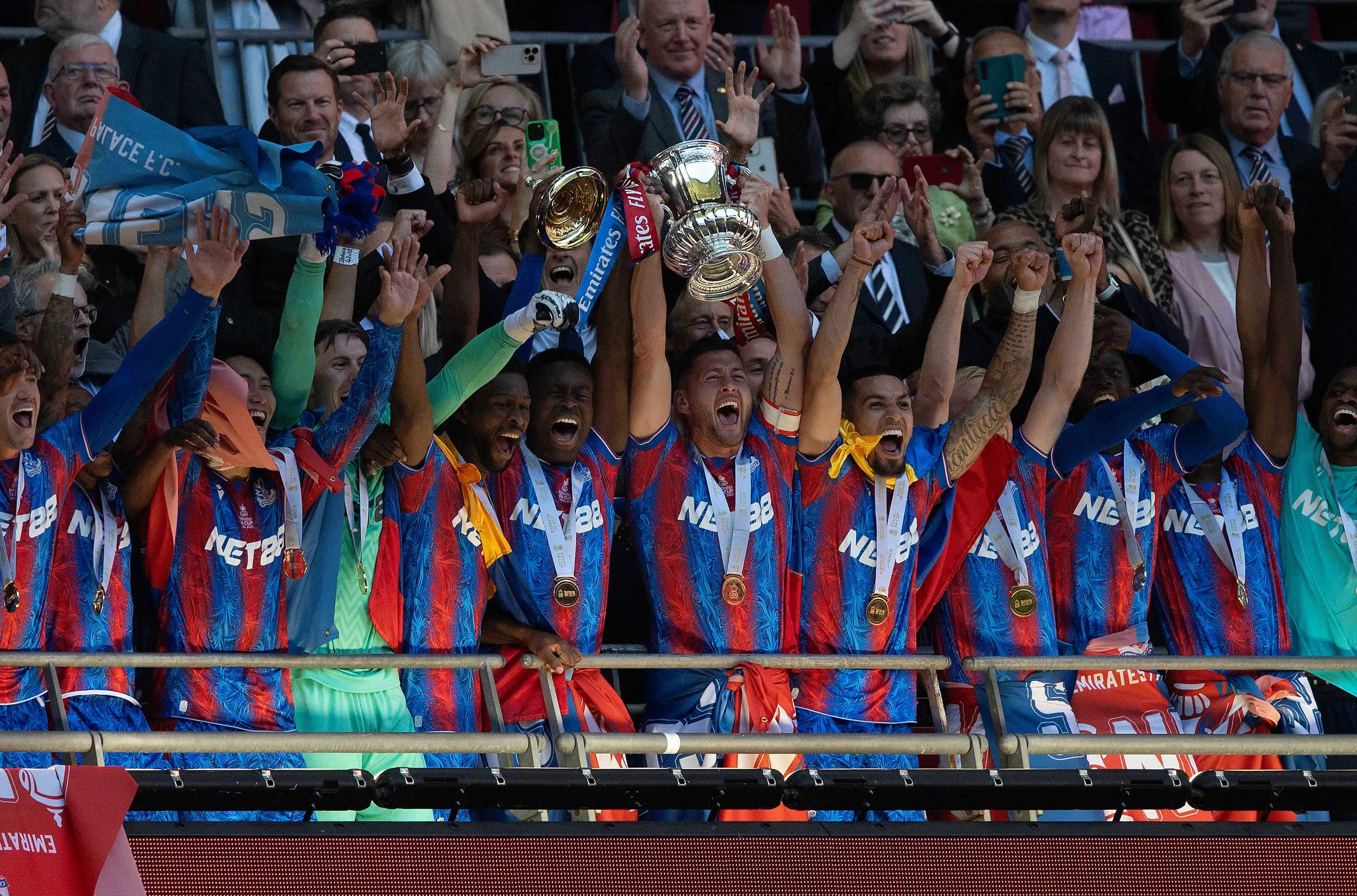 Crystal Palace have been denied a spot in the Europa League despite winning the FA Cup. Image: Getty 