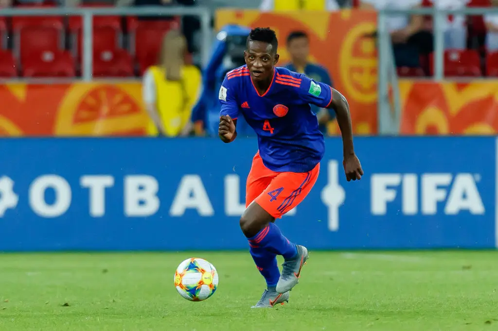 Liverpool defender Anderson Arroyo pictured playing for Colombia U20 (