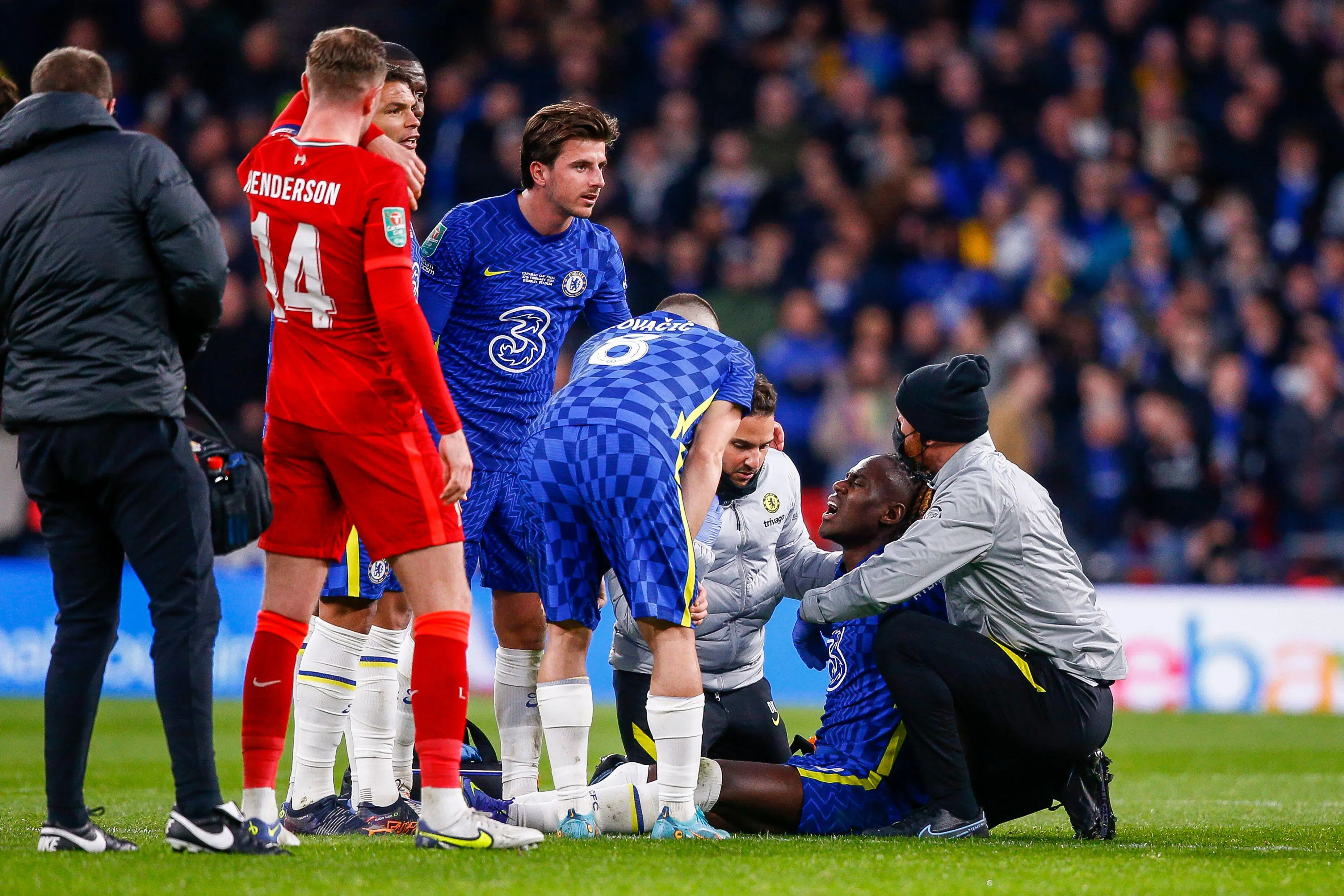 Chalobah was caught by Naby Keita in Sunday's final at Wembley (Image: PA)