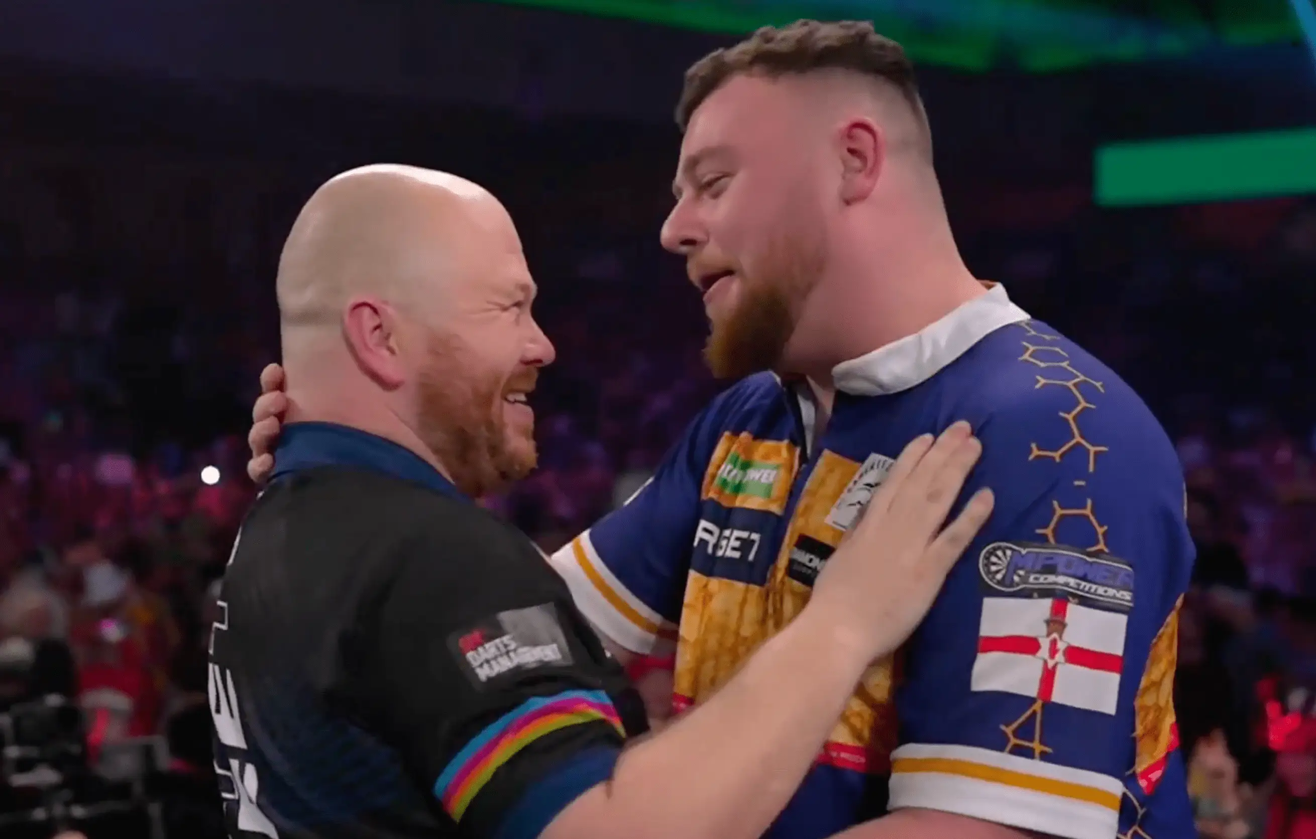 Rock immediately congratulated Hood on his 4-1 victory (Image: Sky Sports)