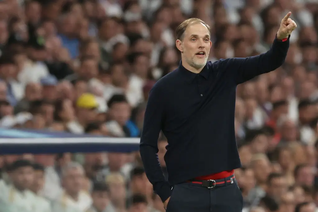 Bayern Munich manager Thomas Tuchel standing on the touchline (