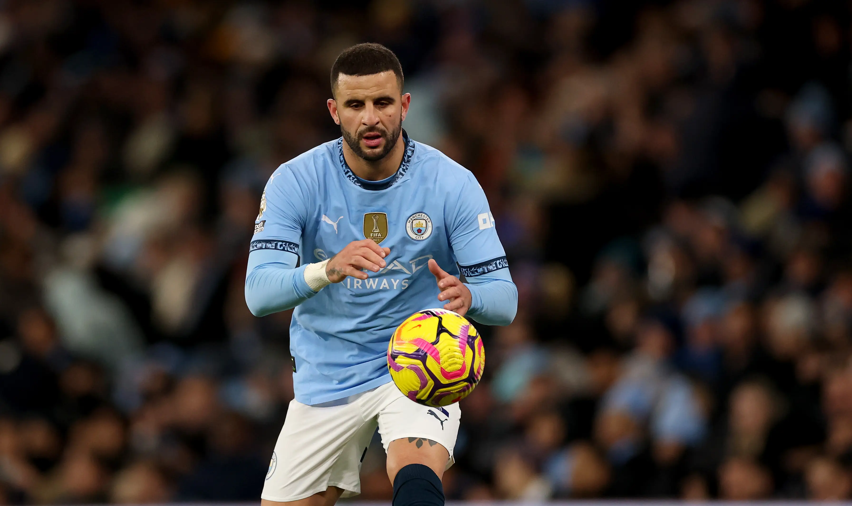 Kyle Walker was left out of Manchester City's squad to take on Salford City in the FA Cup. Image: Getty