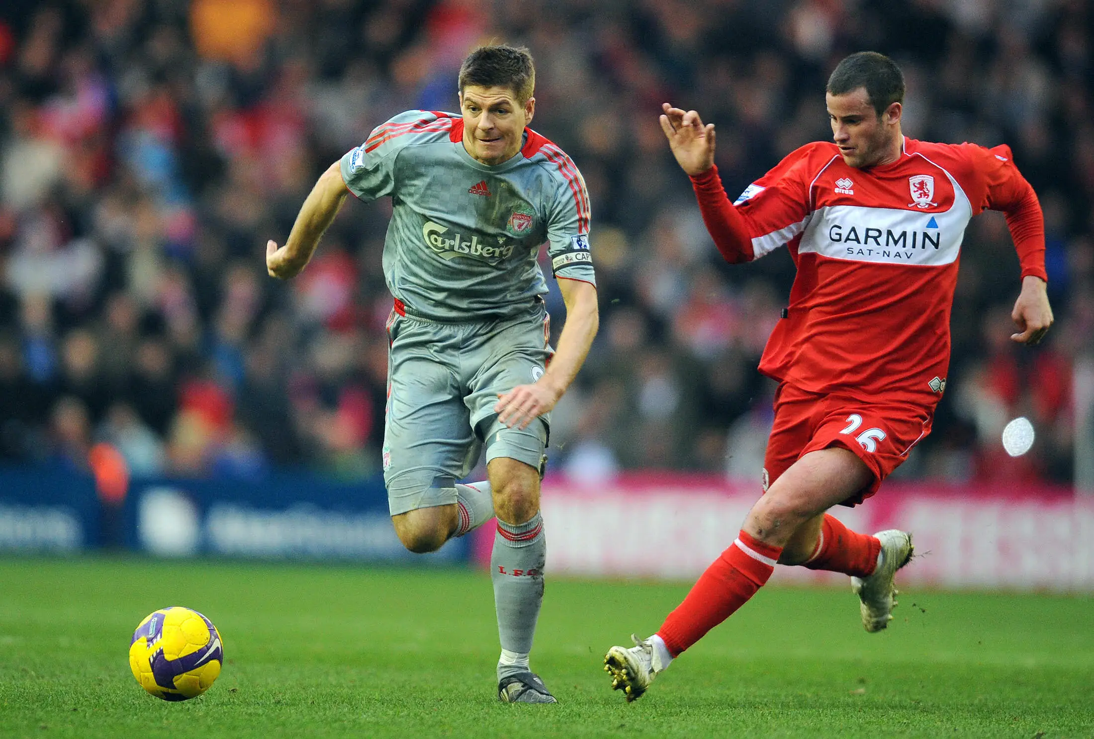 Steven Gerrard in action against Middlesbrough during his playing career. Image: Getty 