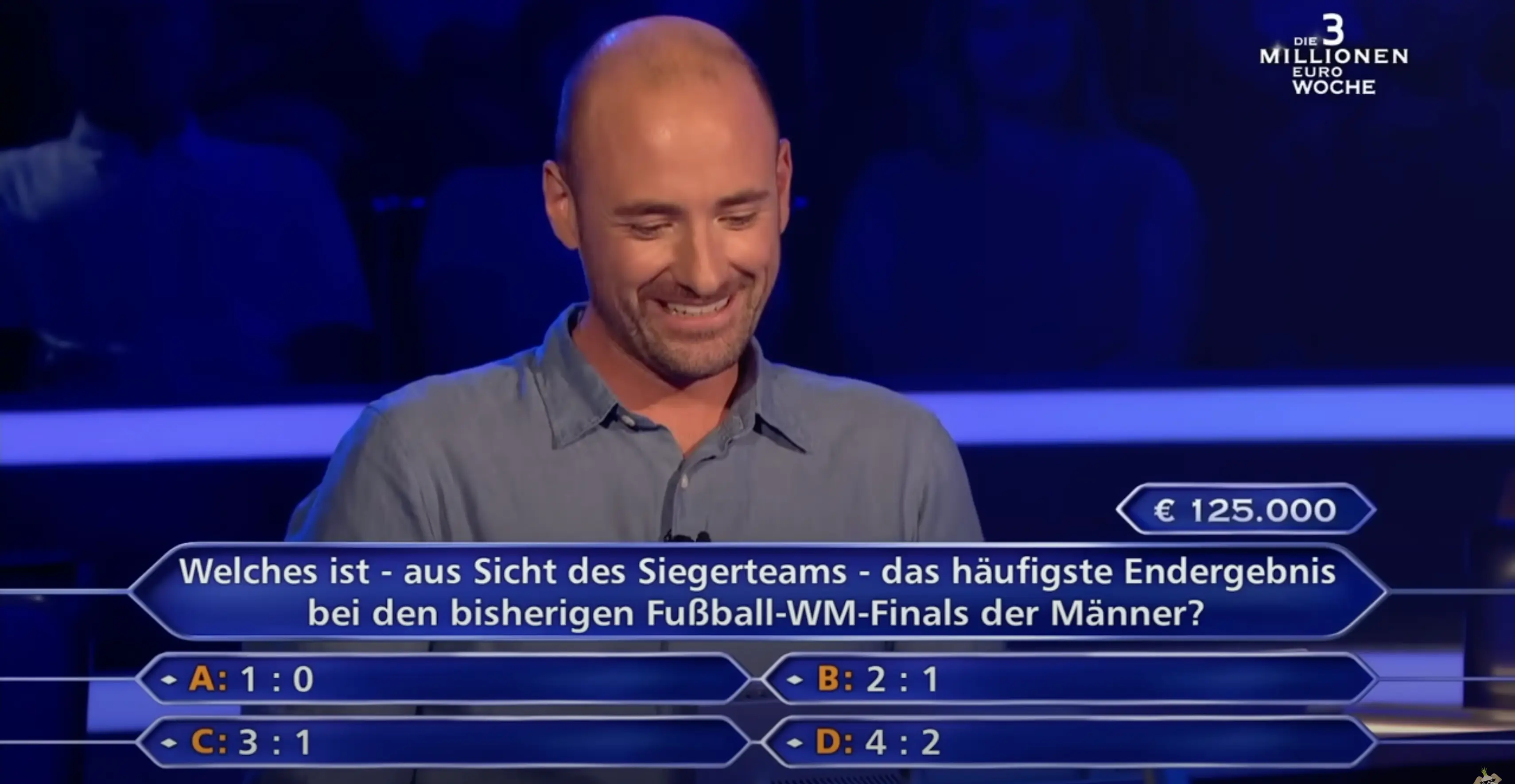 Offenbacher couldn't believe when he saw the question appear. (Image: RTL