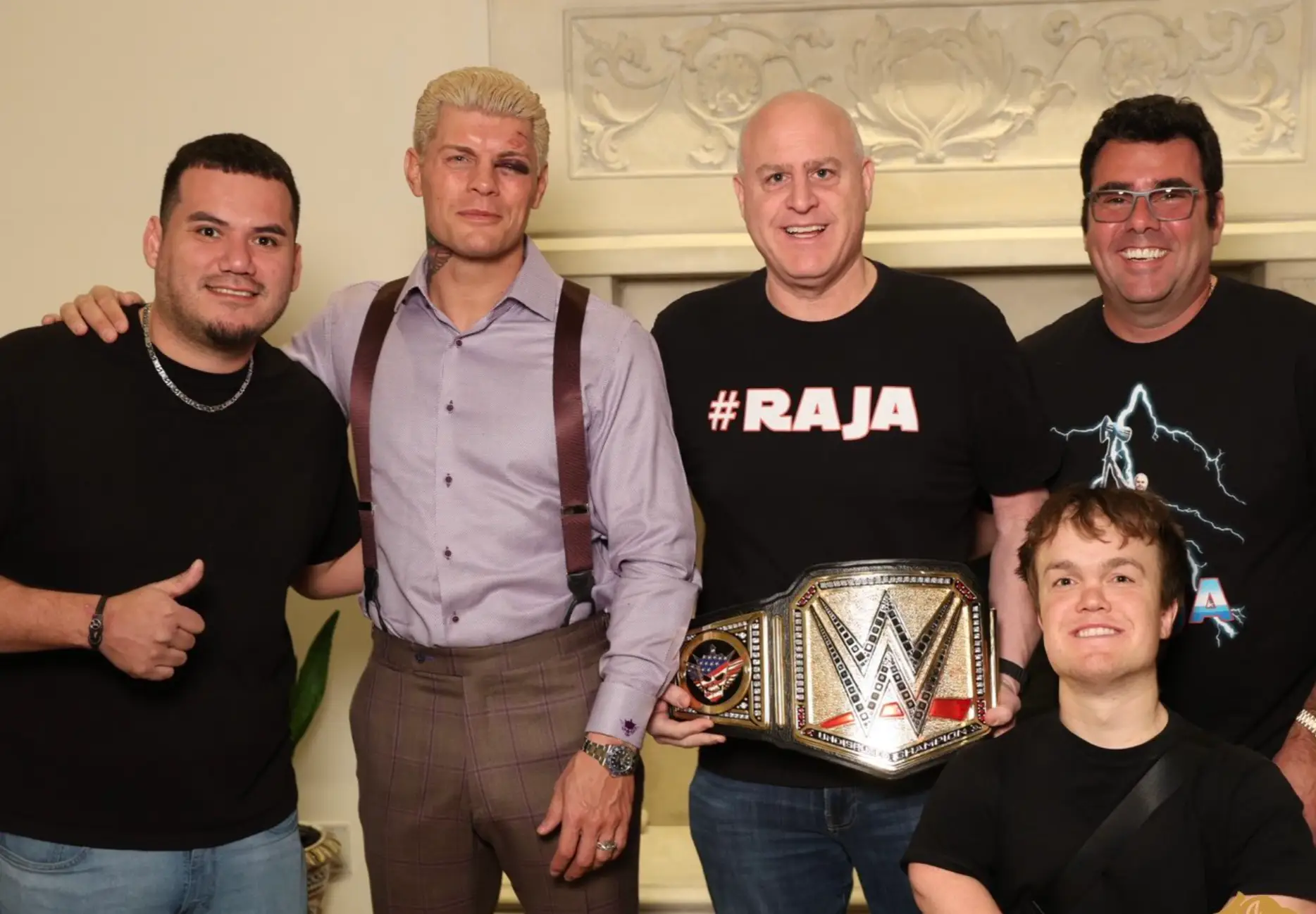 Cody Rhodes posed with fans after his Wrestlemania 42 bout. Image credit: The Big Jackpot/X
