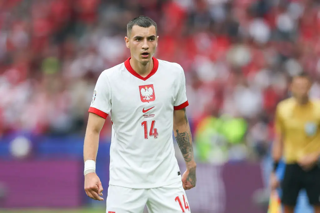 Jakub Kiwior playing for Poland at Euro 2024 (
