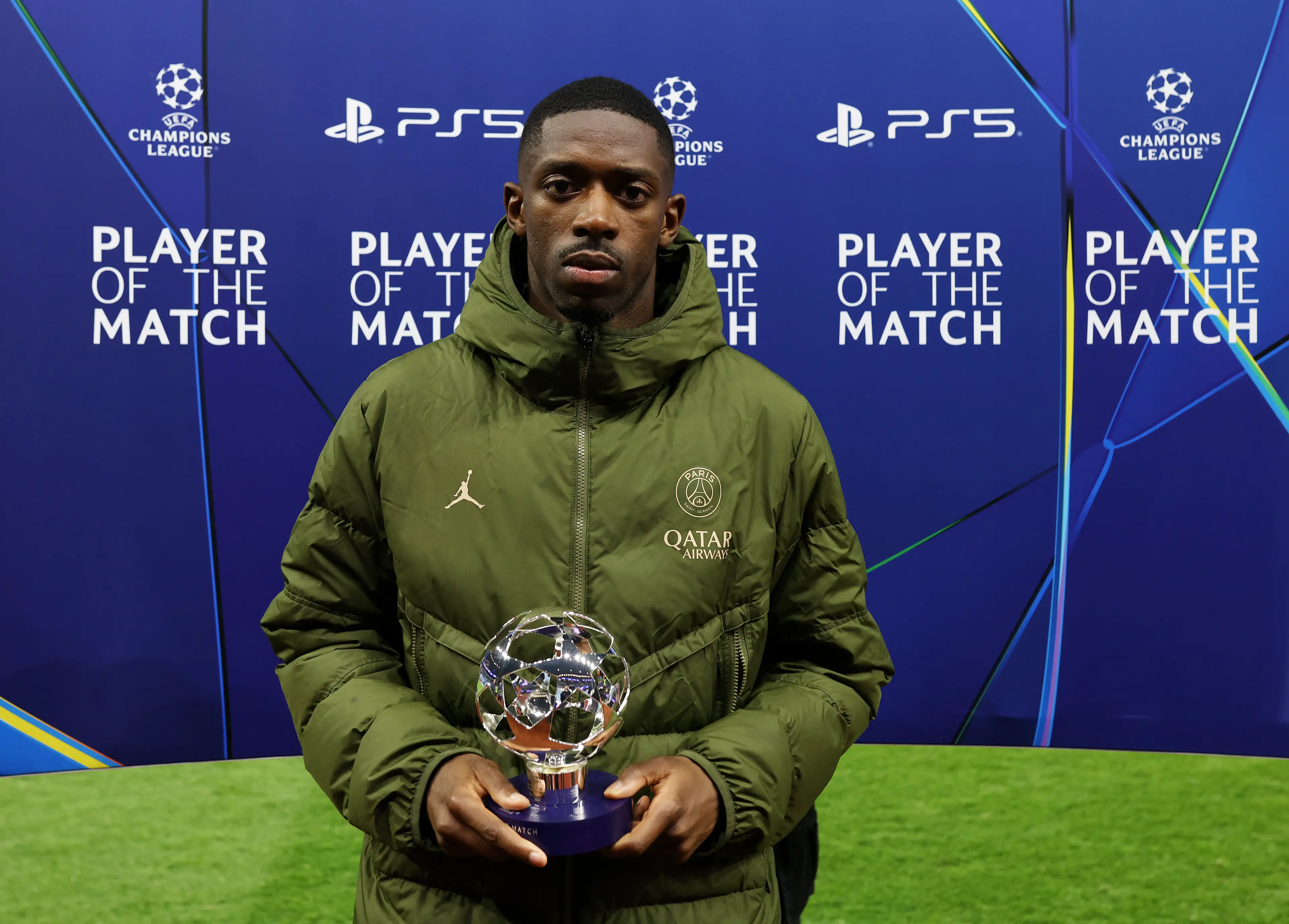 Ousmane Dembele was chosen as the Player of the Match for Aston Villa vs PSG. Image: Getty