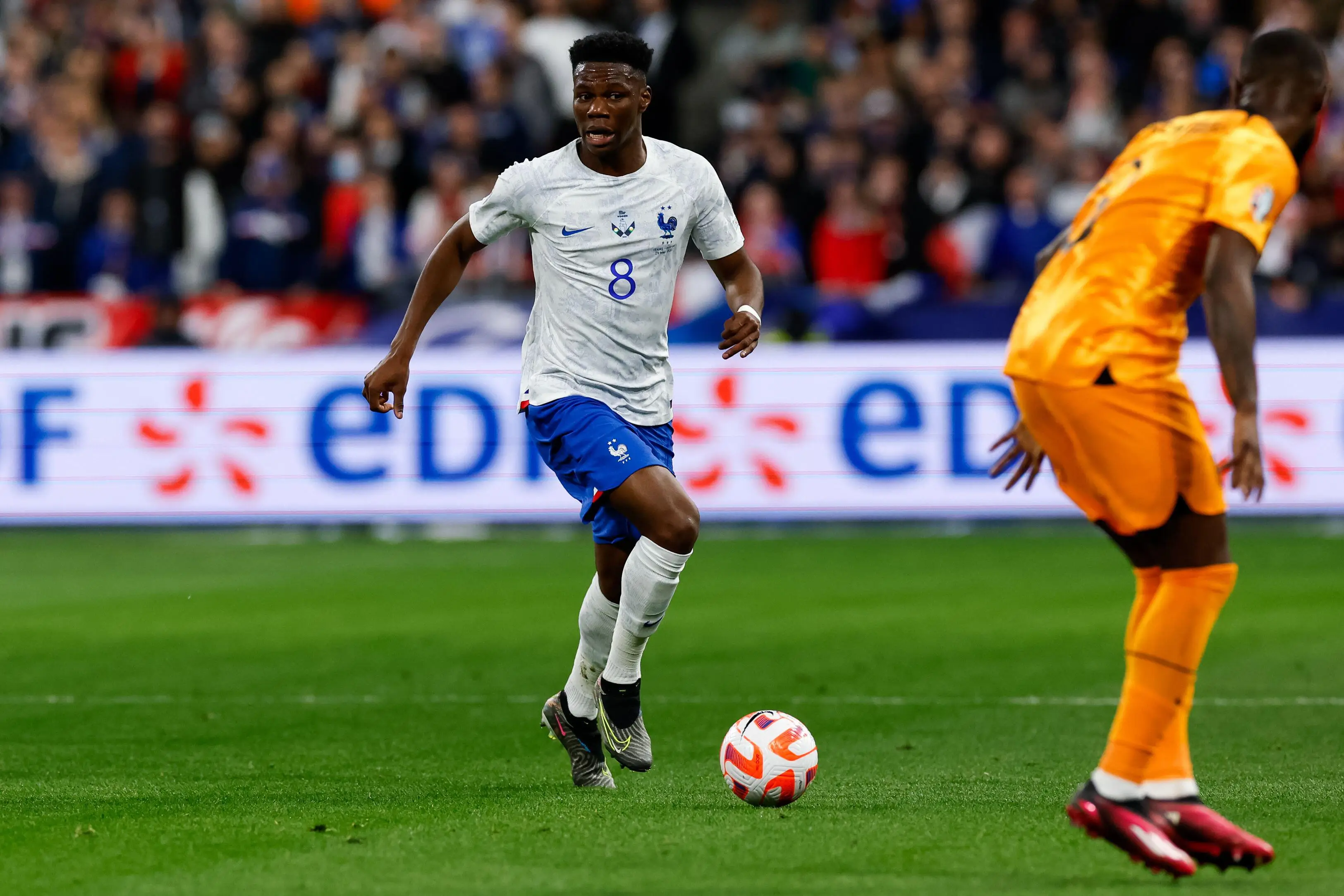 Aurelien Tchouameni in action against the Netherlands. Image: Alamy