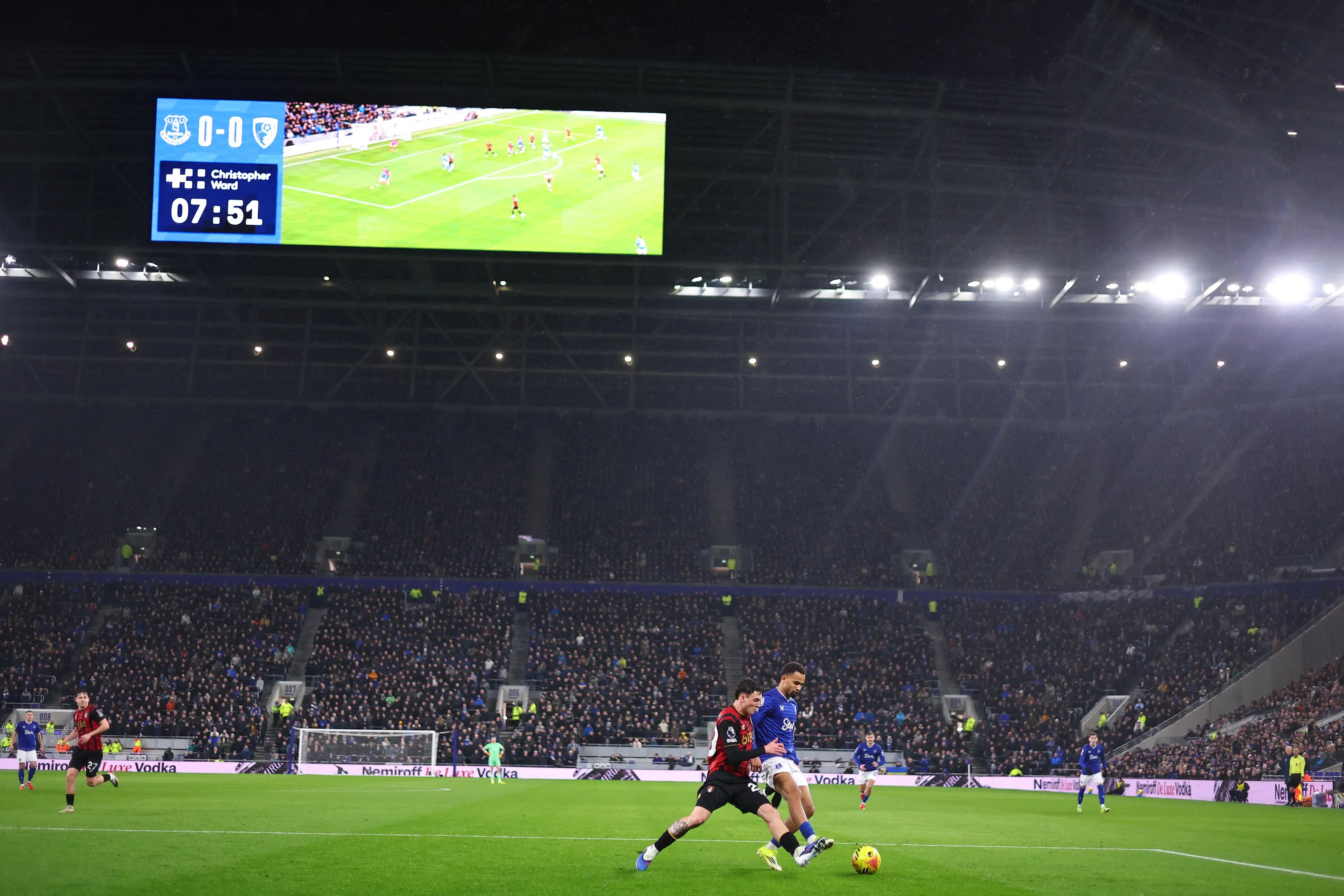 A general interior view of match action at Hill Dickinson Stadium during the Premier League match between Everton and Bournemouth at Hill Dickinson Stadium (Getty Images)