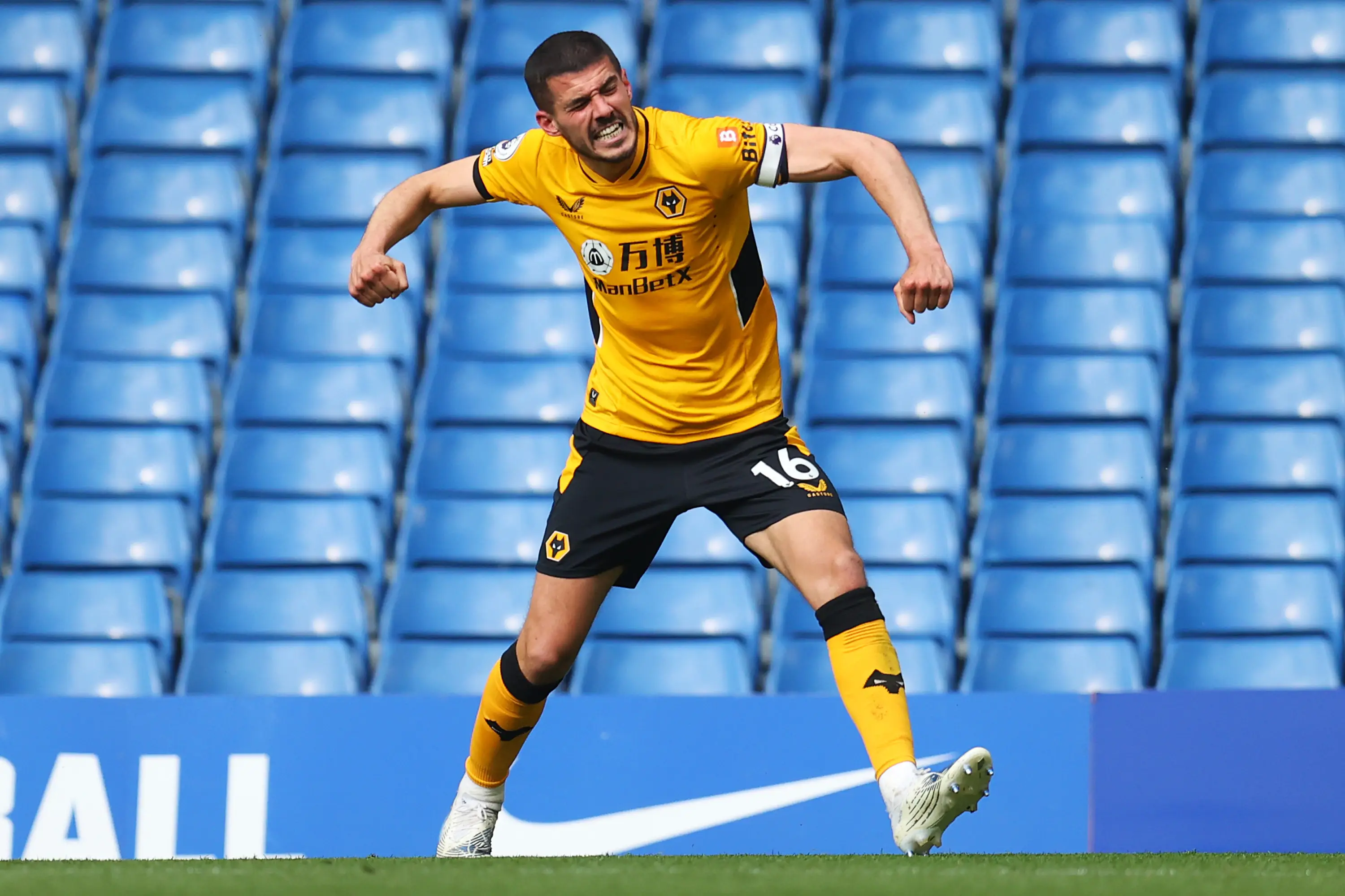 Conor Coady was at Wolves when Rob Edwards coached the club's academy team. Image: Getty 