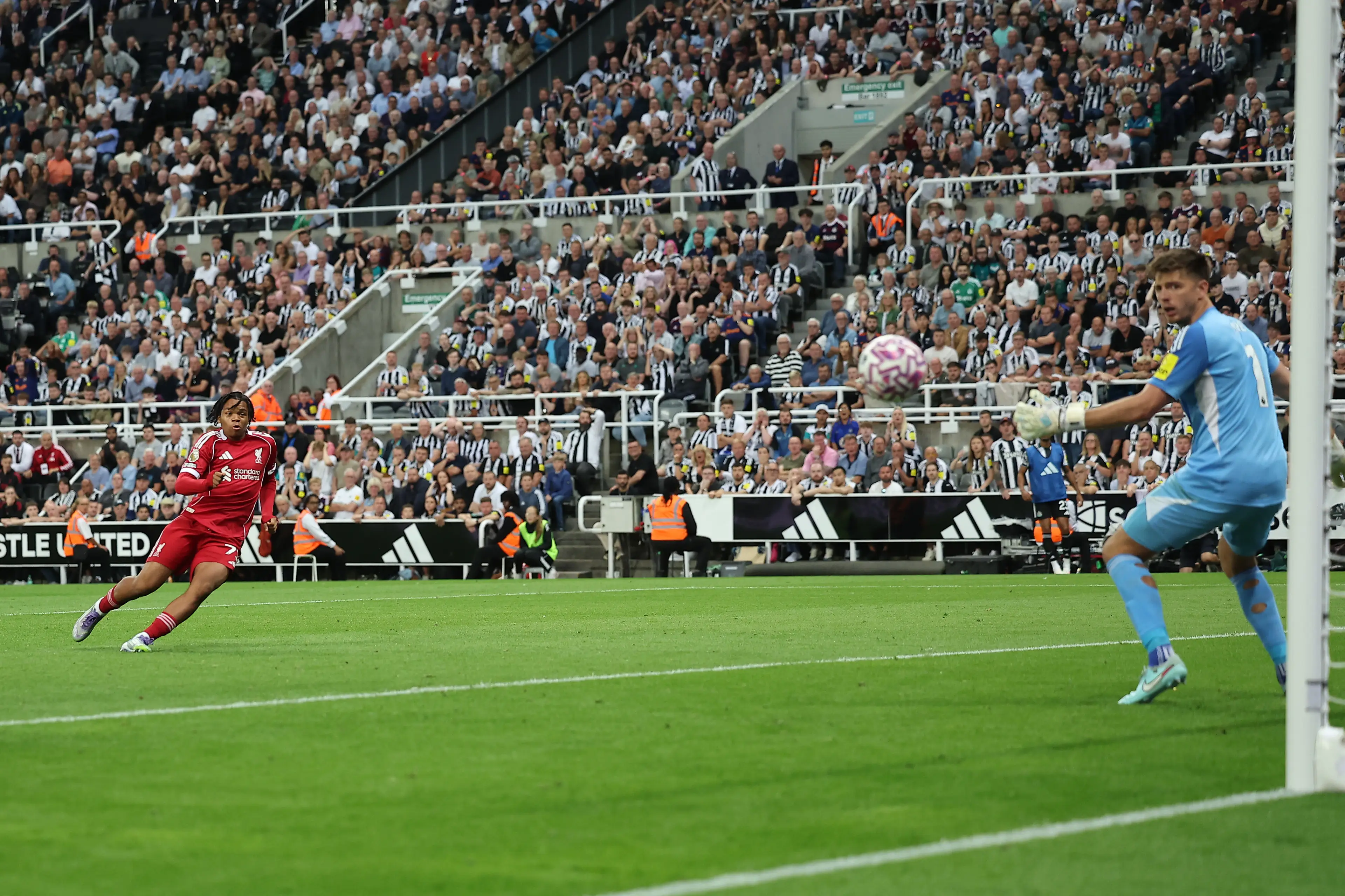 Ngumoha scores on his Premier League debut. Image credit: Getty