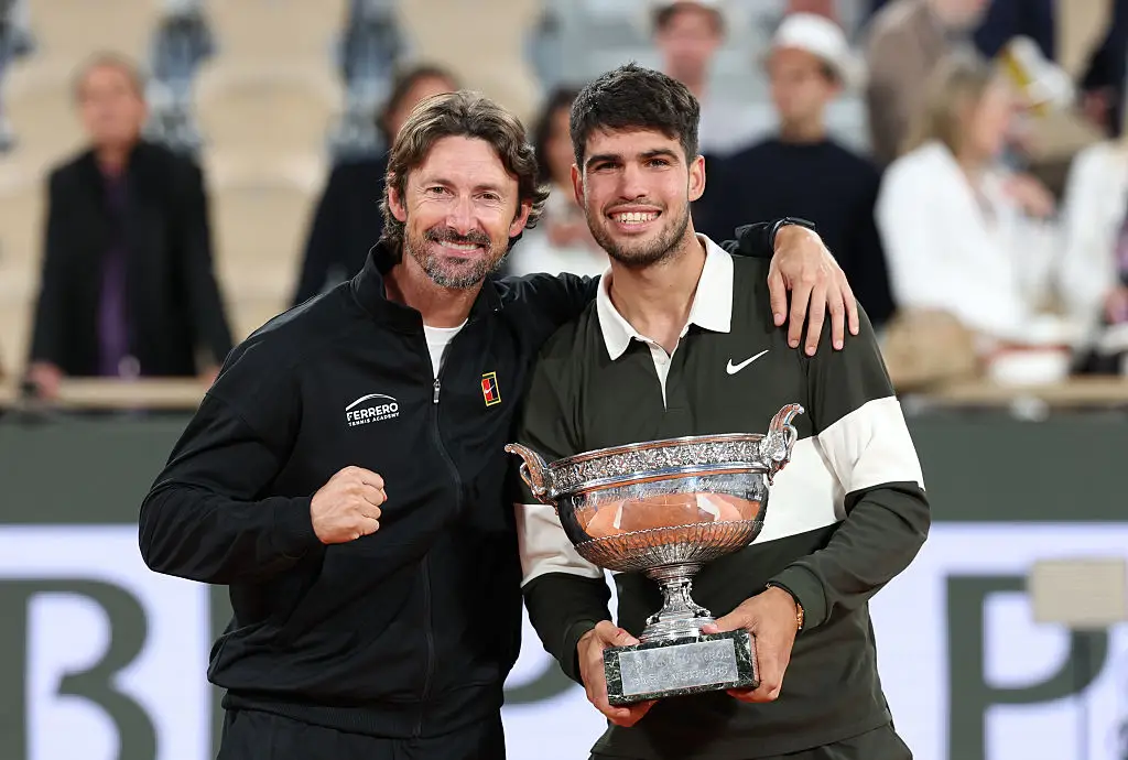 Alcaraz has worked with Juan Carlos Ferrero since he was a teenager. (Image: Clive Brunskill/Getty Images)