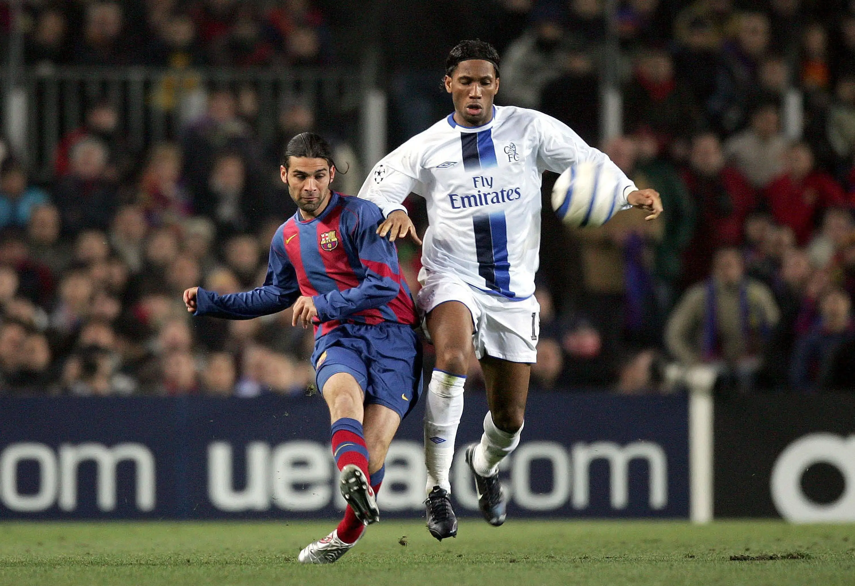 Rafael Marquez and Didier Drogba during a Champions League clash. Image credit: Getty