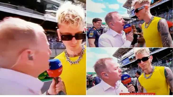 Martin Brundle's gridwalk interview with MGK before F1 Brazilian GP dubbed the 'weirdest' he's ever done