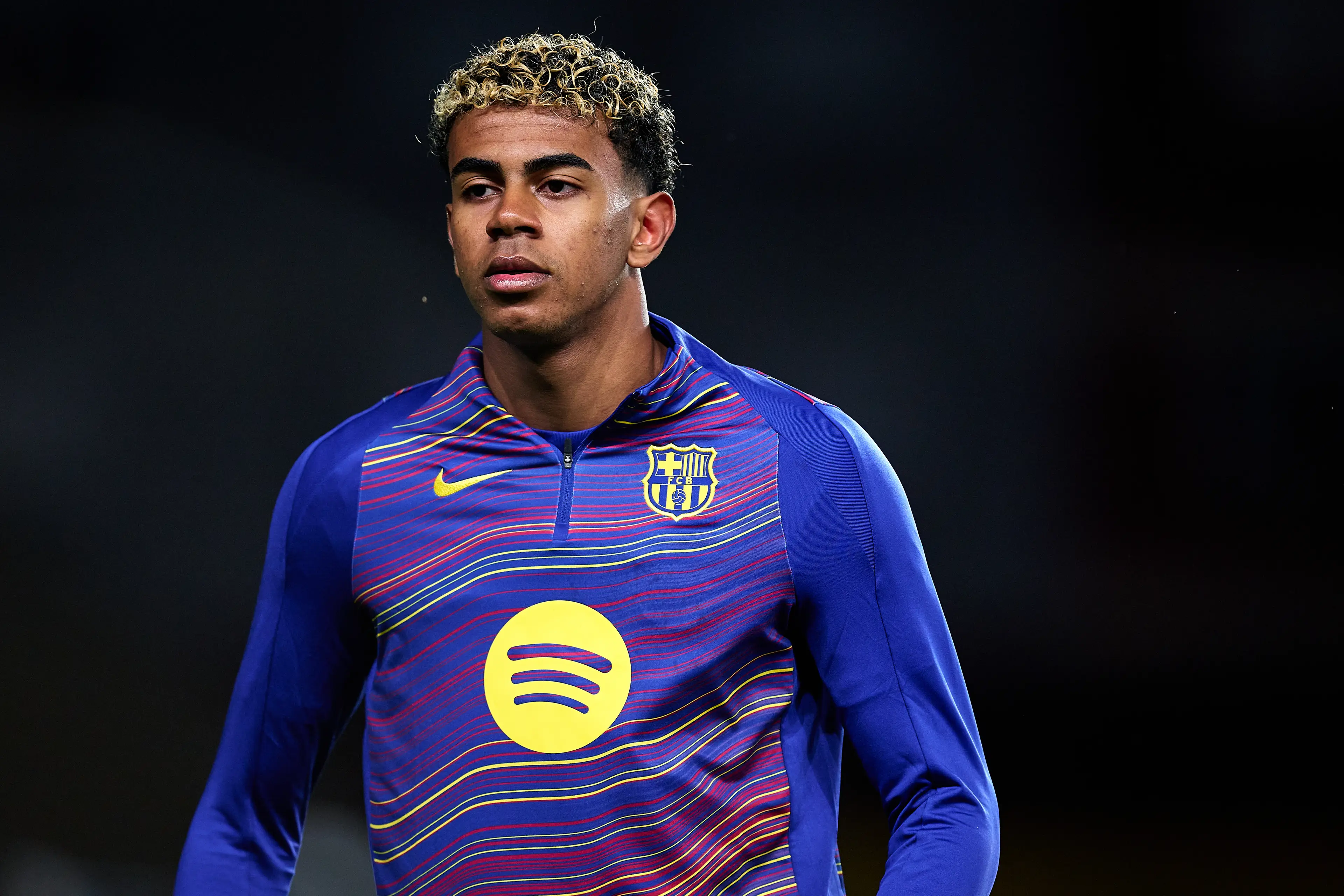 Yamal is suffering from discomfort in the groin area. Image: Getty