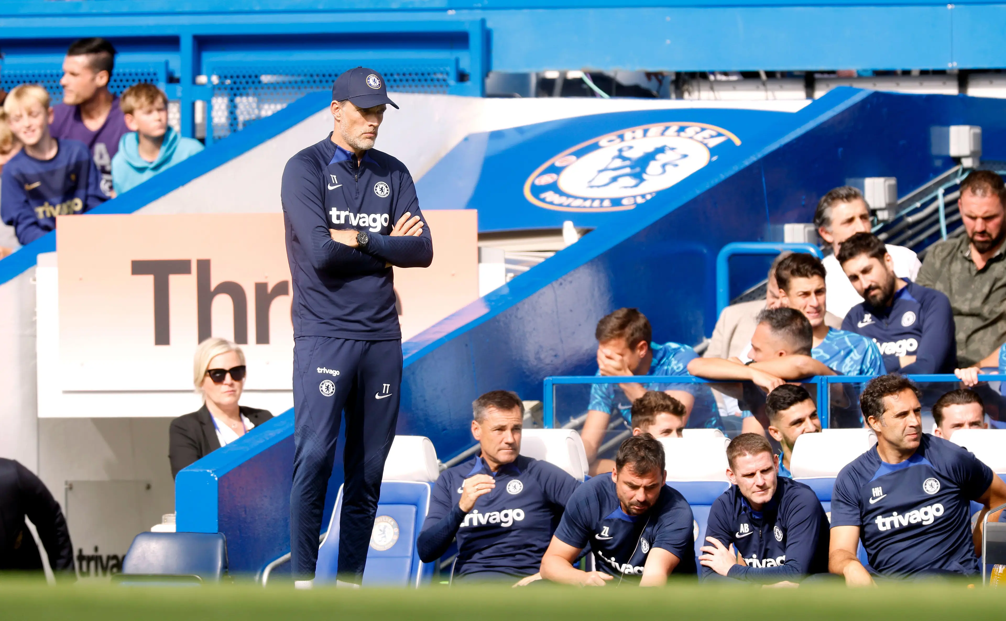 Thomas Tuchel on the touchline against West Ham. (Alamy)