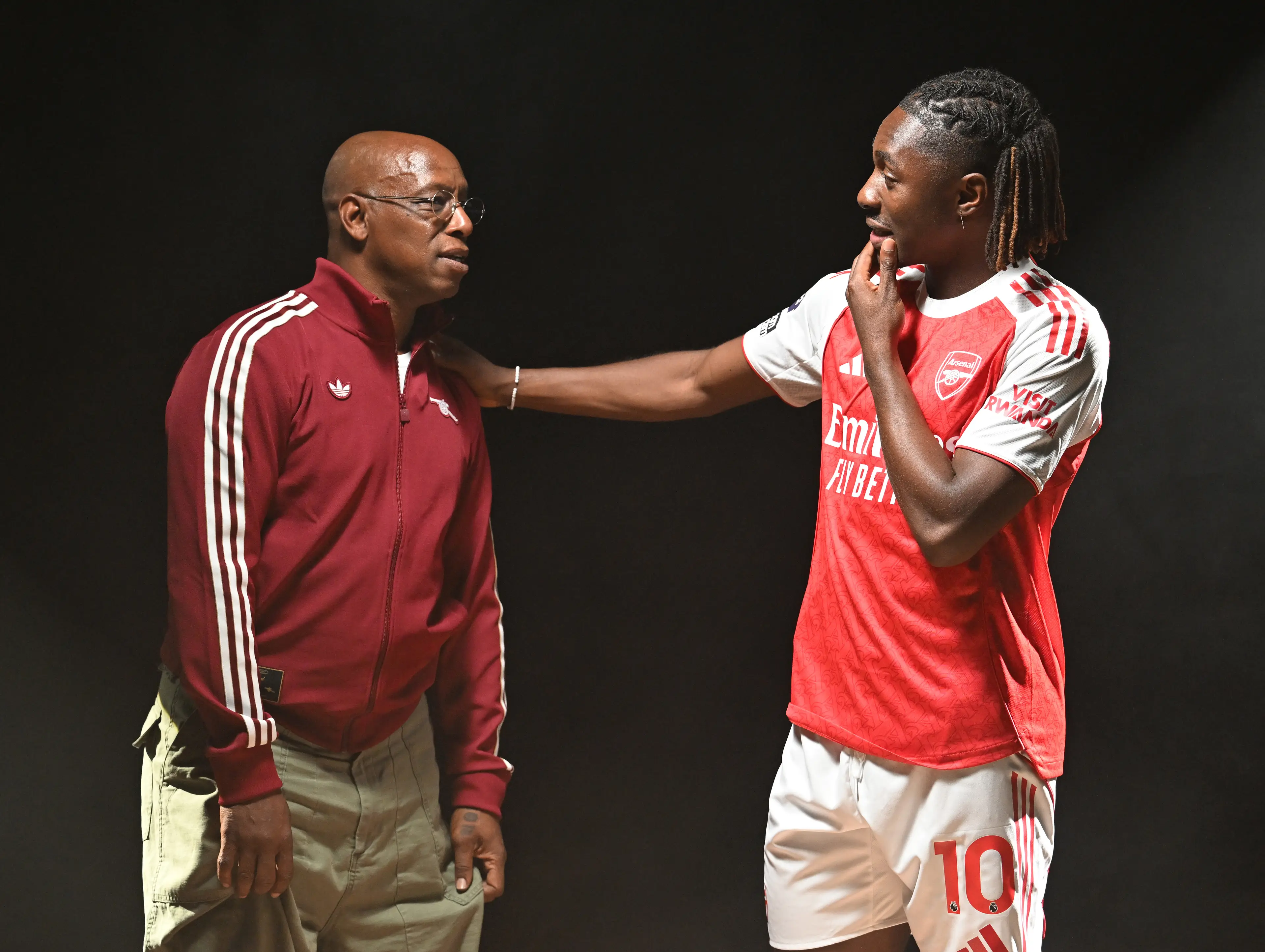 Ian Wright with new Arsenal signing Eberechi Eze. Image: David Price / Contributor via Getty