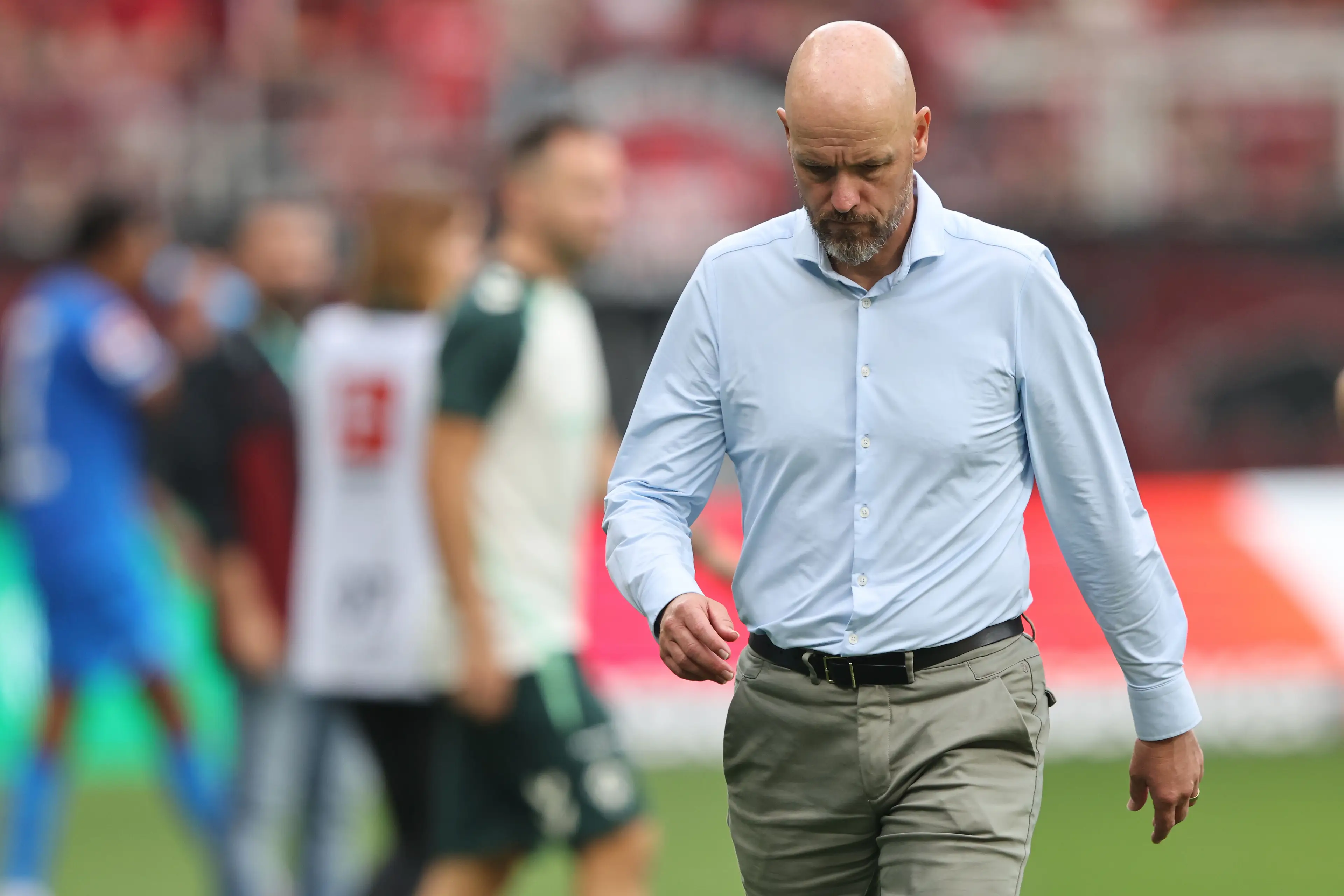 Ten Hag lasted just three games at Leverkusen. Image: Getty