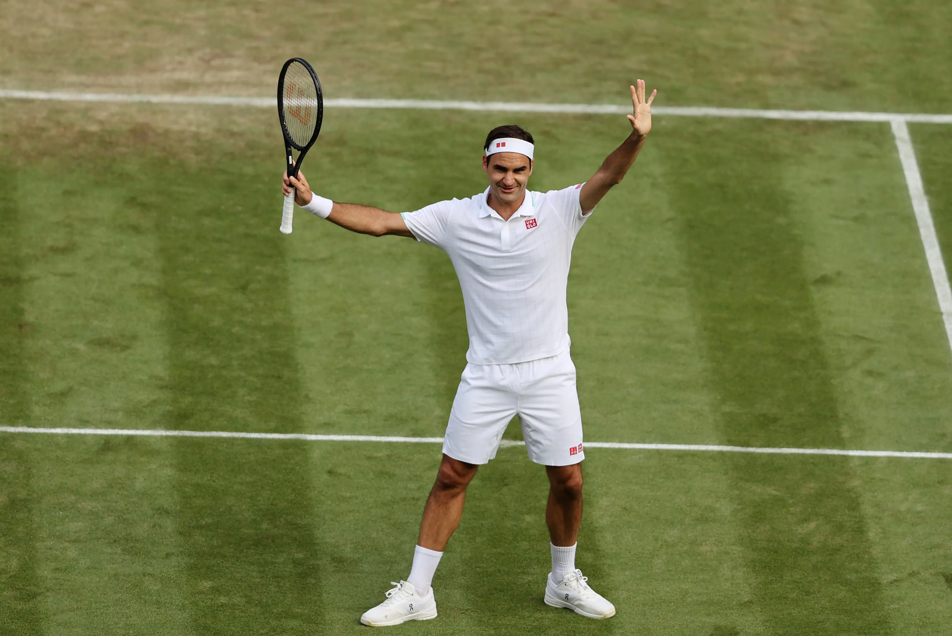 Roger Federer at Wimbledon. Image: Getty 