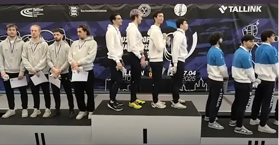 Swiss fencers turned their backs during the Israeli anthem (Credit:MiddleEastEye)