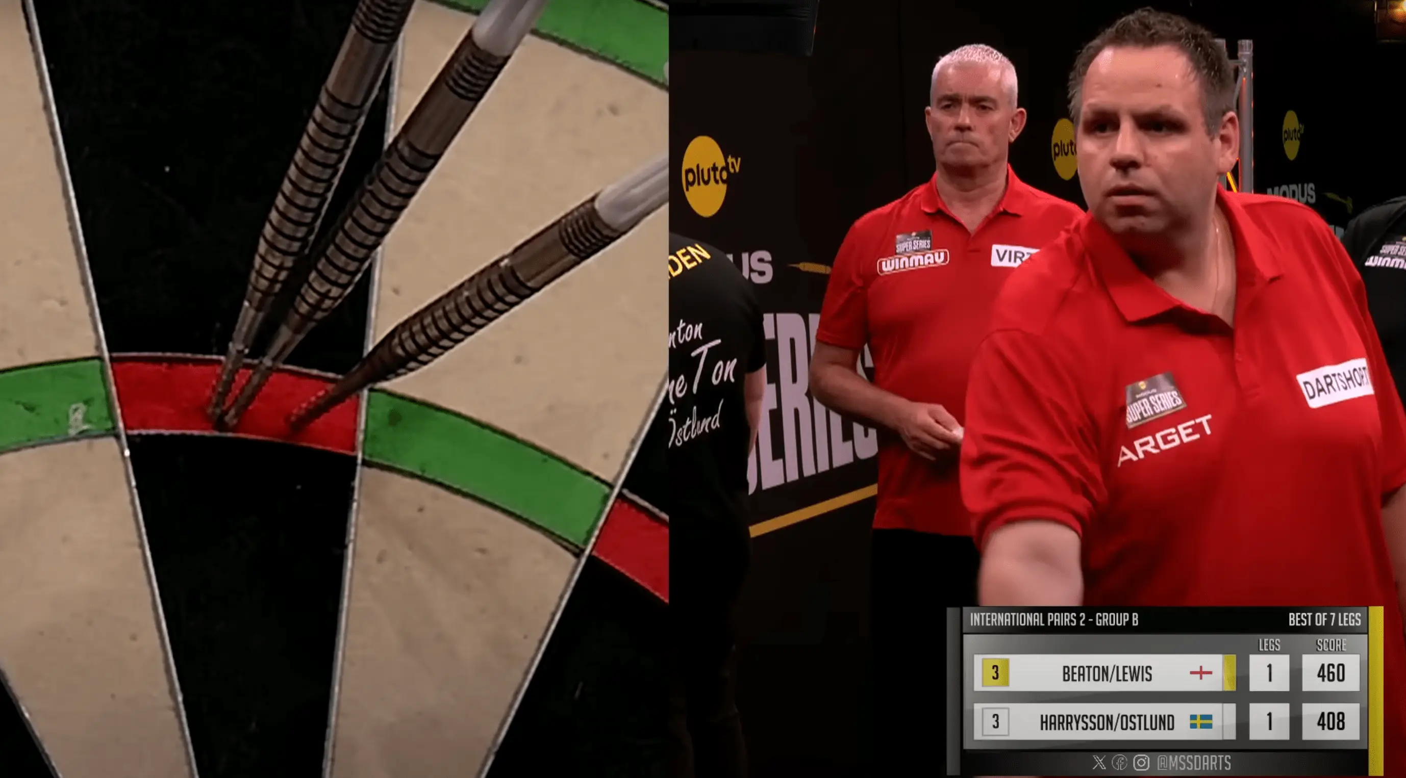 Lewis hit a 180 on his return to competitive darts (Image: MODUS)