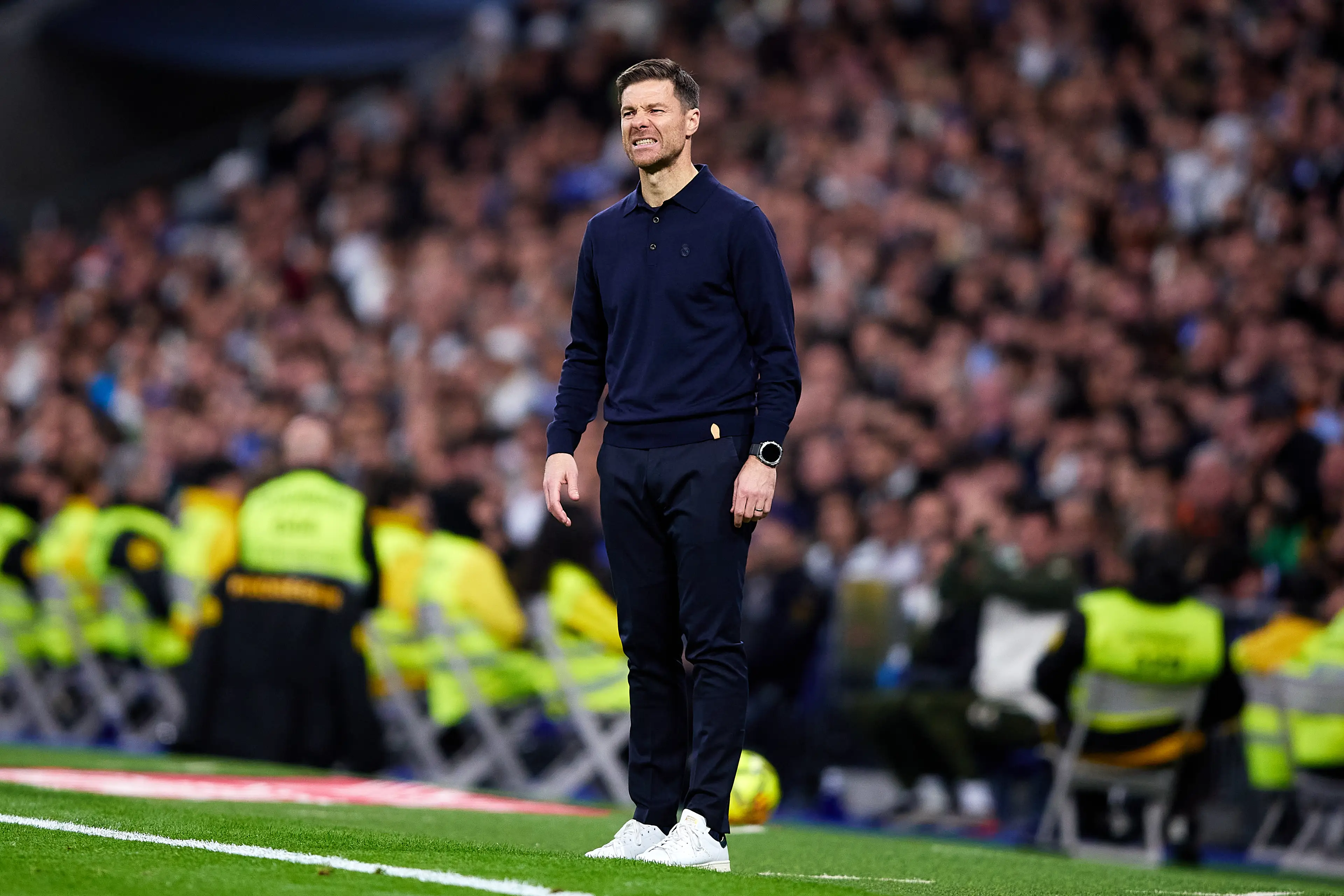 Xabi Alonso's Real Madrid job is thought to be on the line against Manchester City. Image: Getty