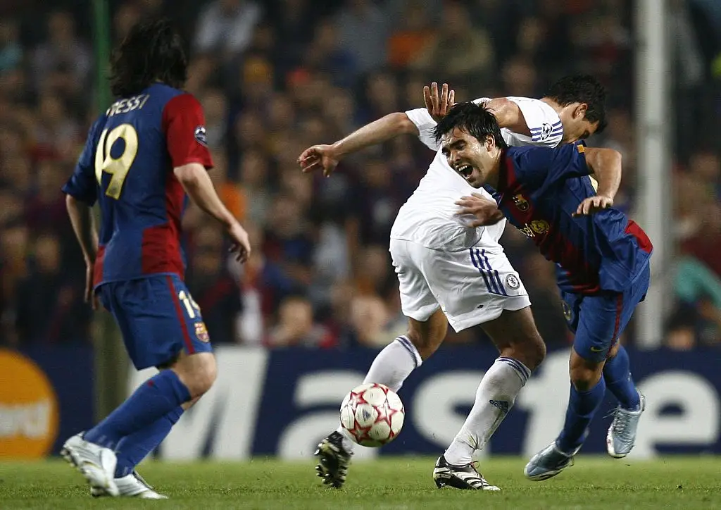 Messi in action against Chelsea in 2006 (Image: Getty)