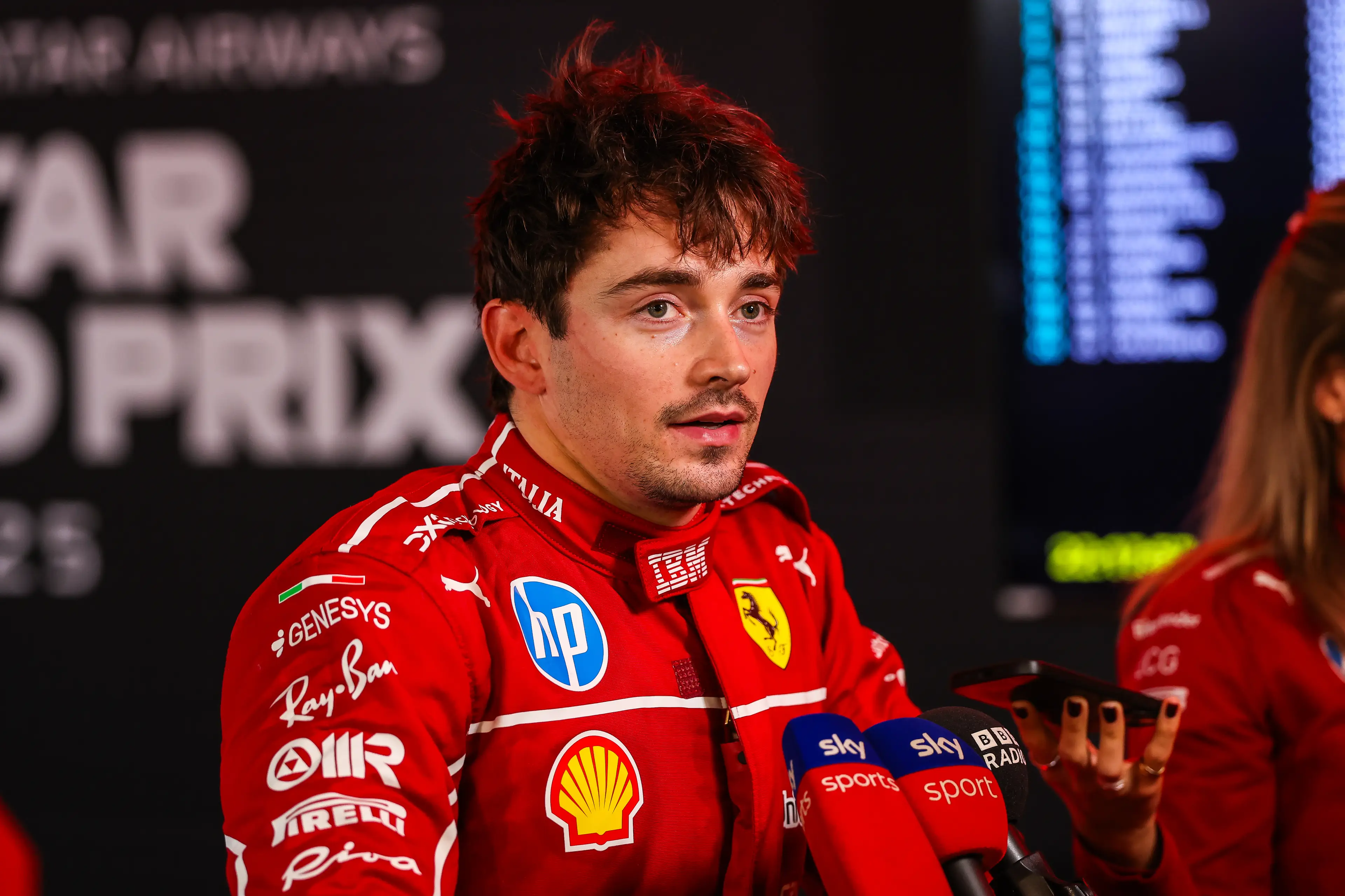 Charles Leclerc following qualifying for the Qatar Grand Prix (Image: Getty)