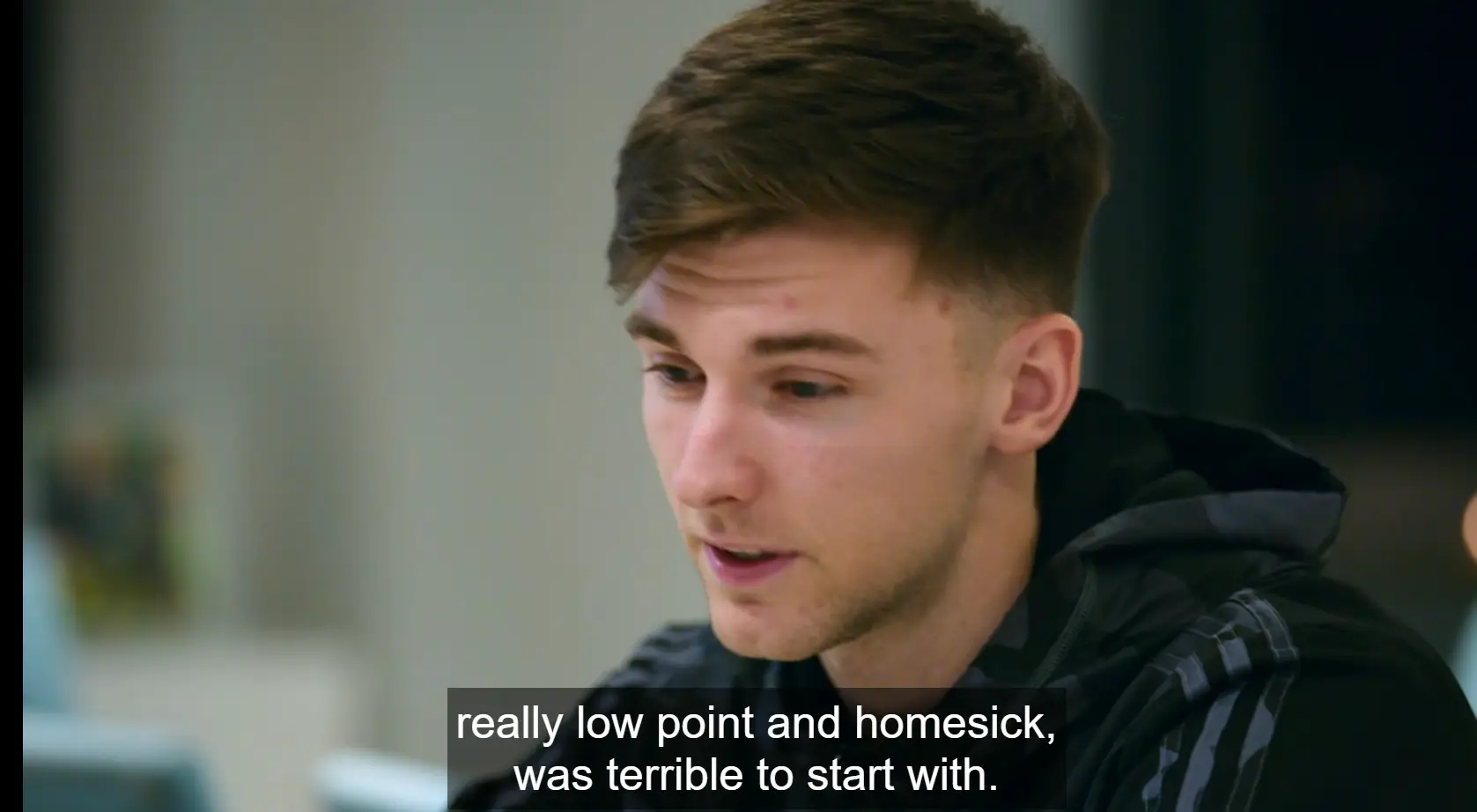 Kieran Tierney speaking about the difficulties of moving to a new city.