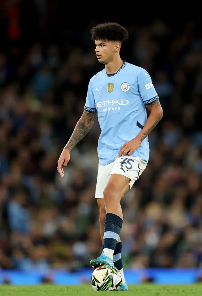Nico O'Reilly started for Manchester City in the match against Watford in the Carabao Cup. (Image: Getty)