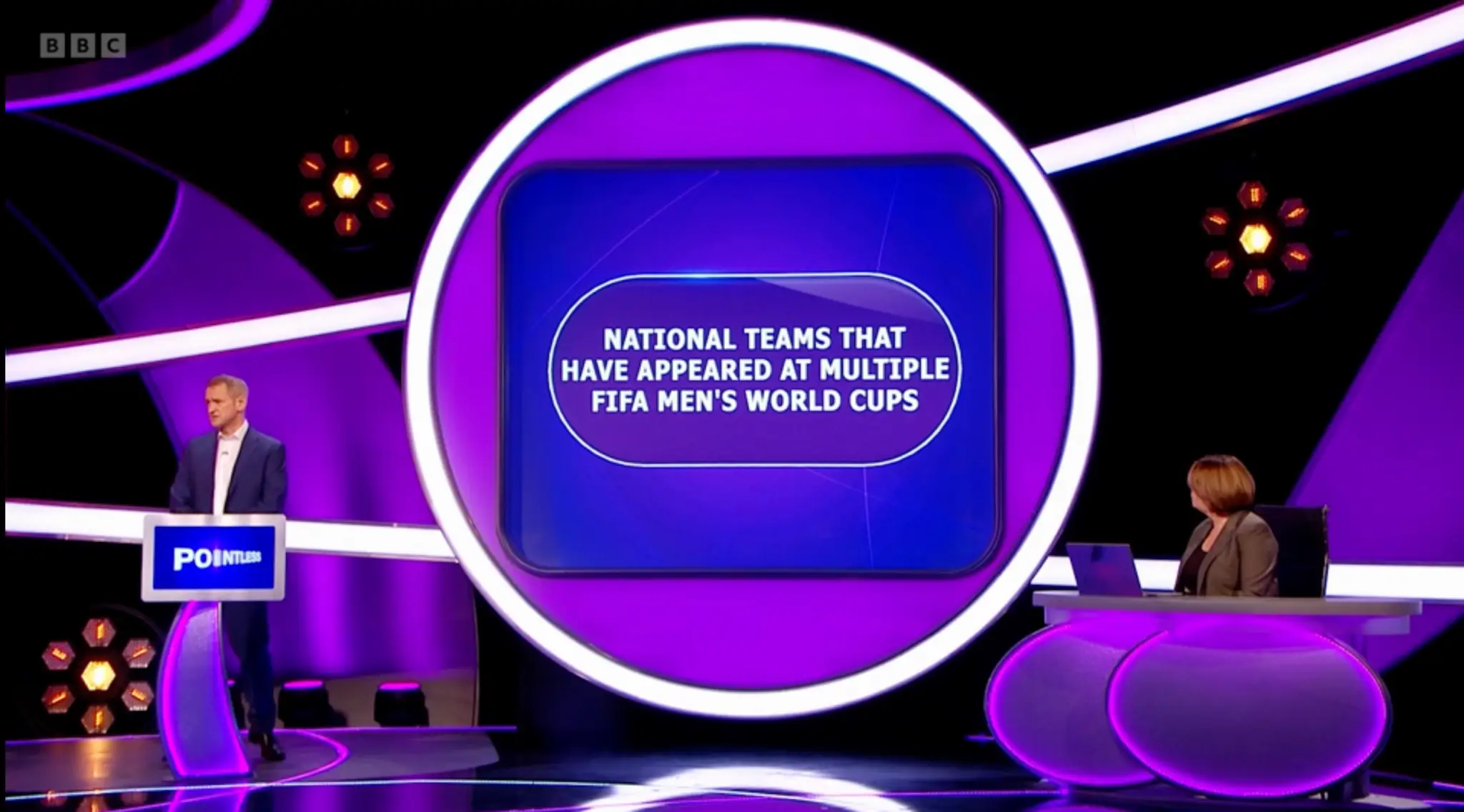 A Pointless contestant guessed Charlton Athletic for a World Cup question. Image: BBC