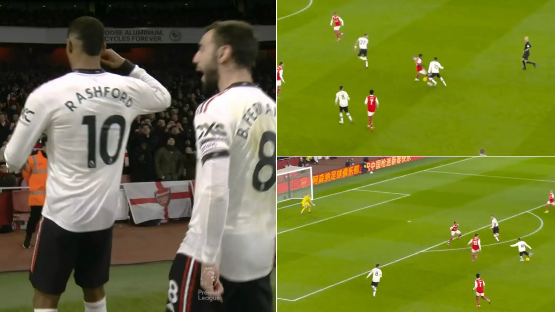 Marcus Rashford puts Man United 1-0 up with stunning 25-yard strike against Arsenal