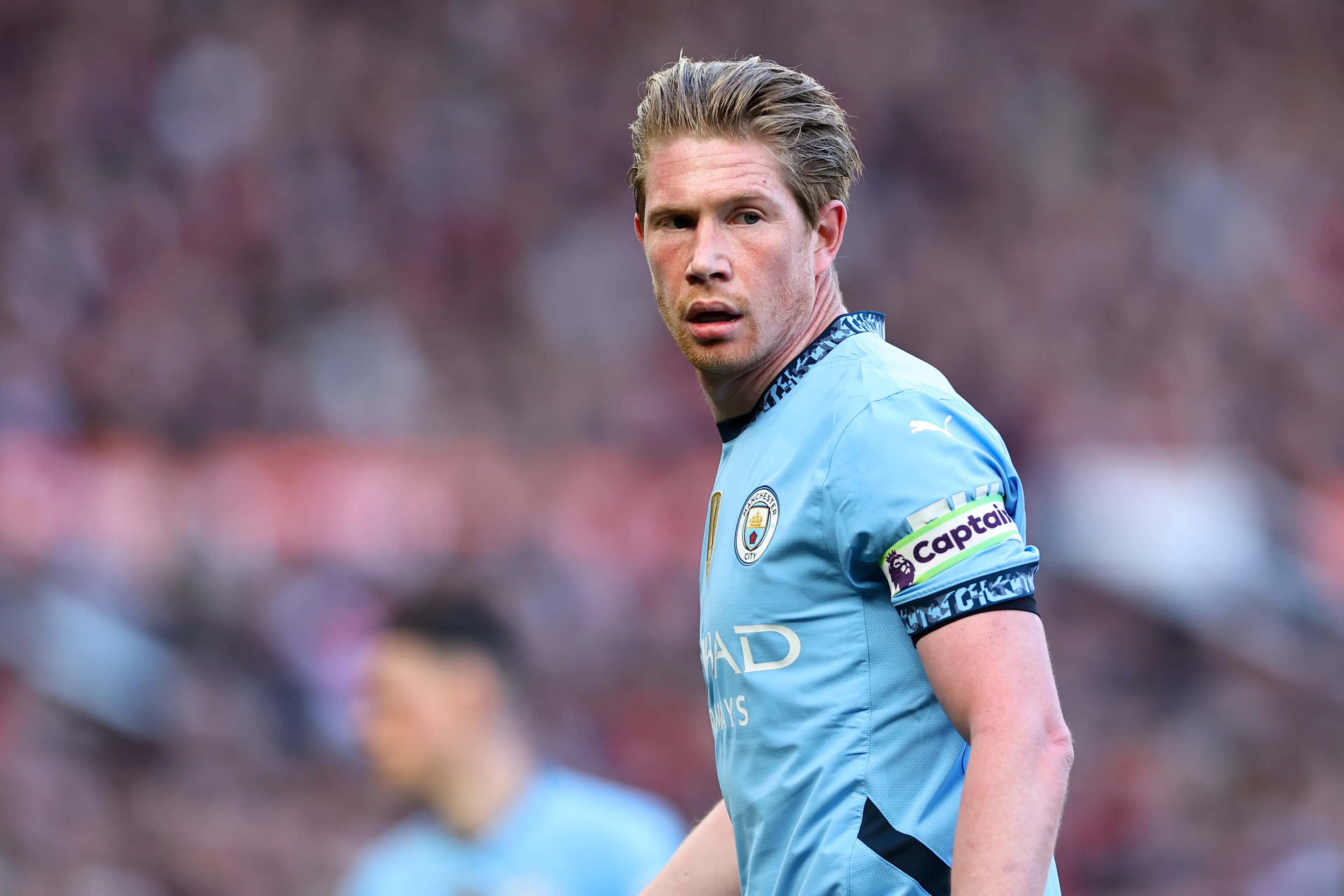Kevin De Bruyne in action for Manchester City. Image: Getty 