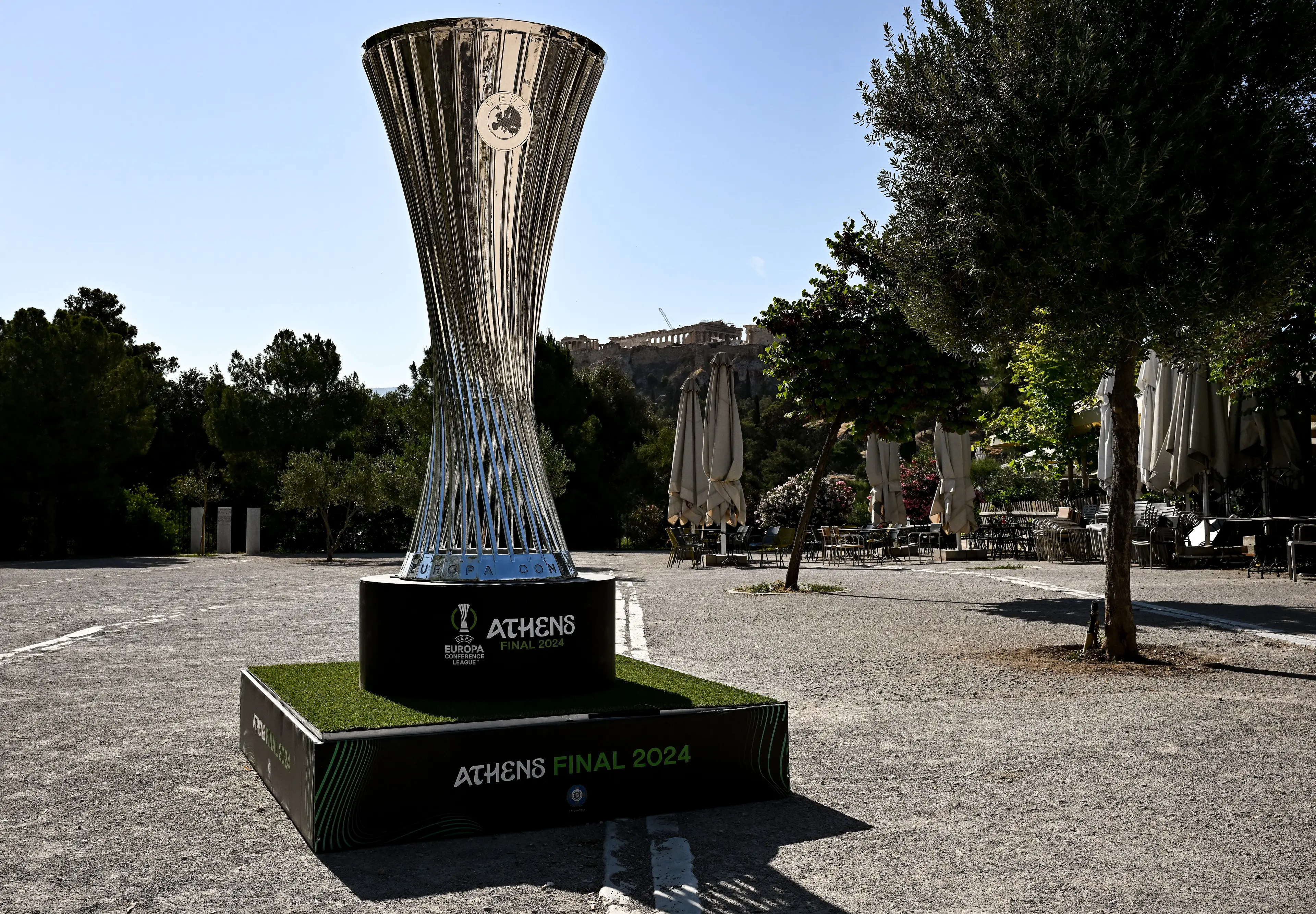 Olympiacos and Fiorentina meet in tonight's Europa Conference League final. Image: Getty