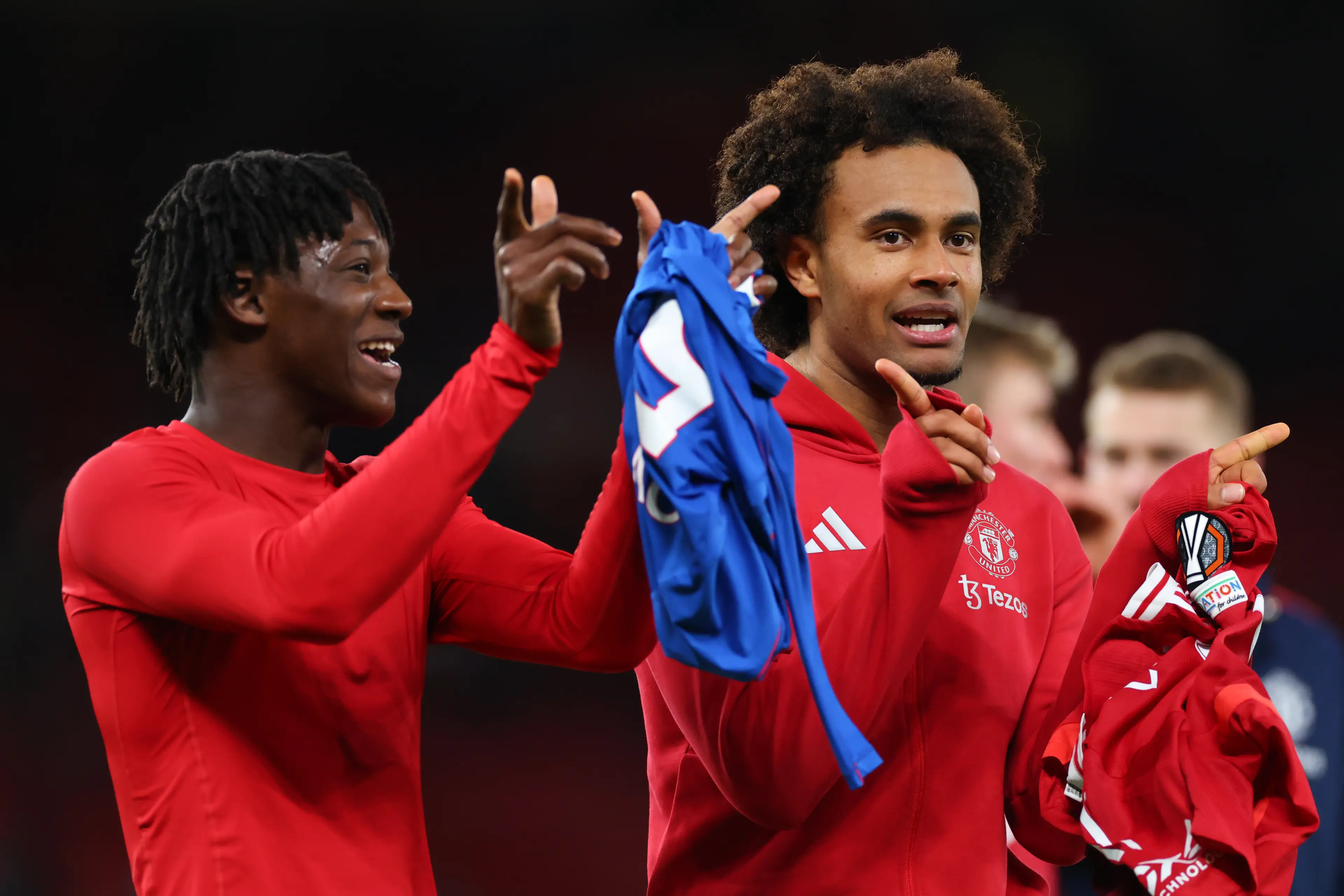 Kobbie Mainoo and Joshua Zirkzee have been linked with a move away from Old Trafford. Image: Getty