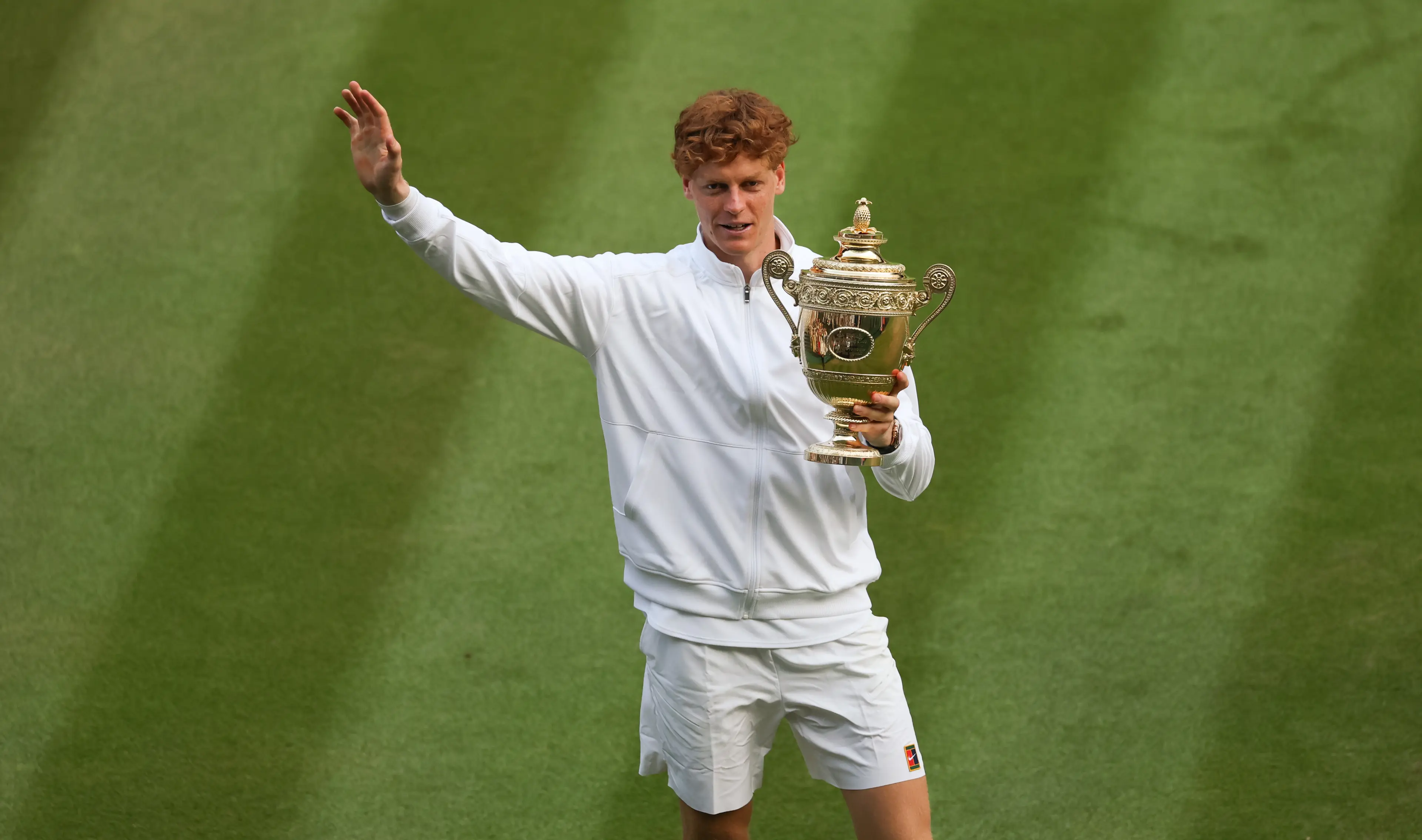 Jannik Sinner after his Wimbledon victory (credit: getty)