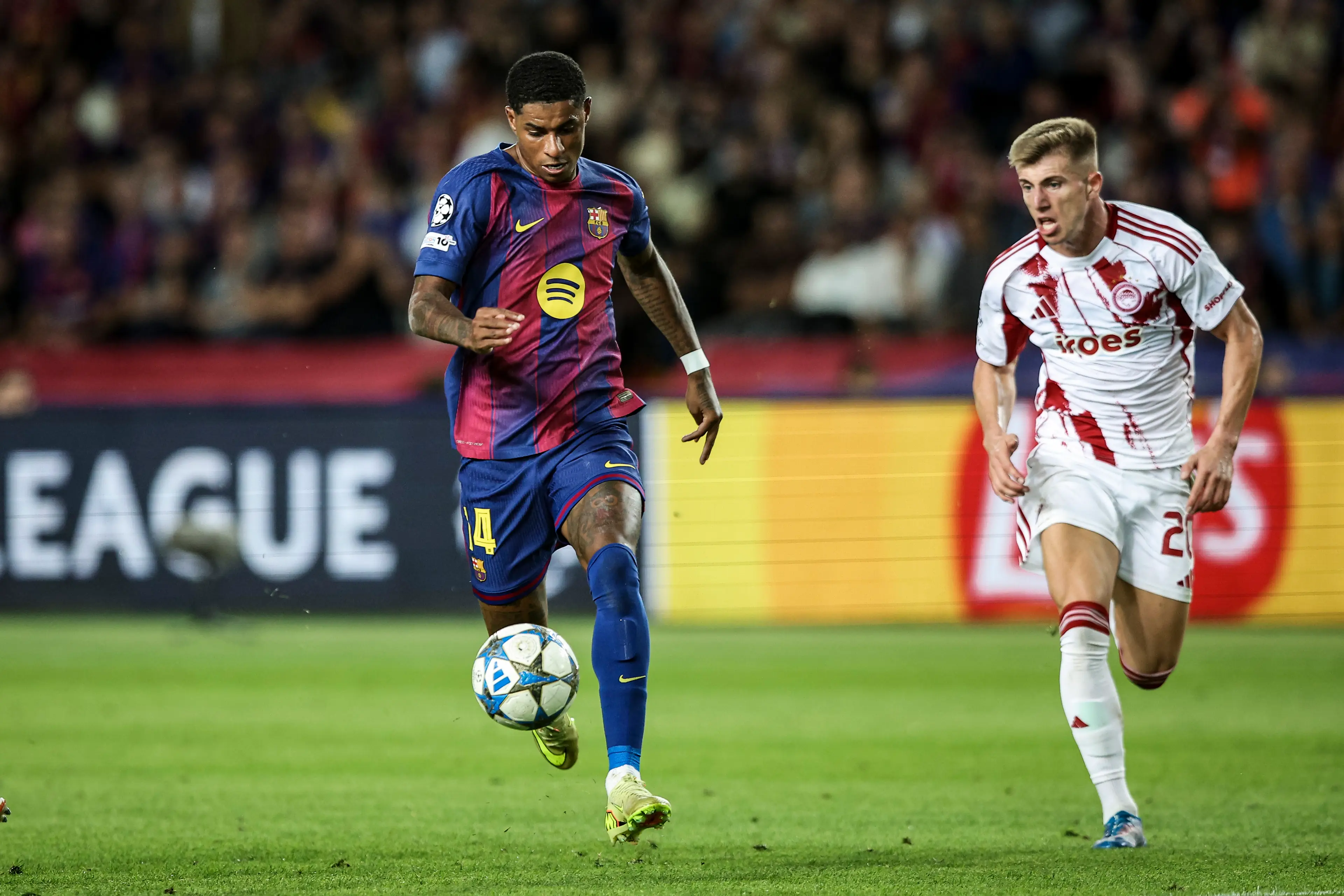 Marcus Rashford in action for Barcelona. Image: Getty
