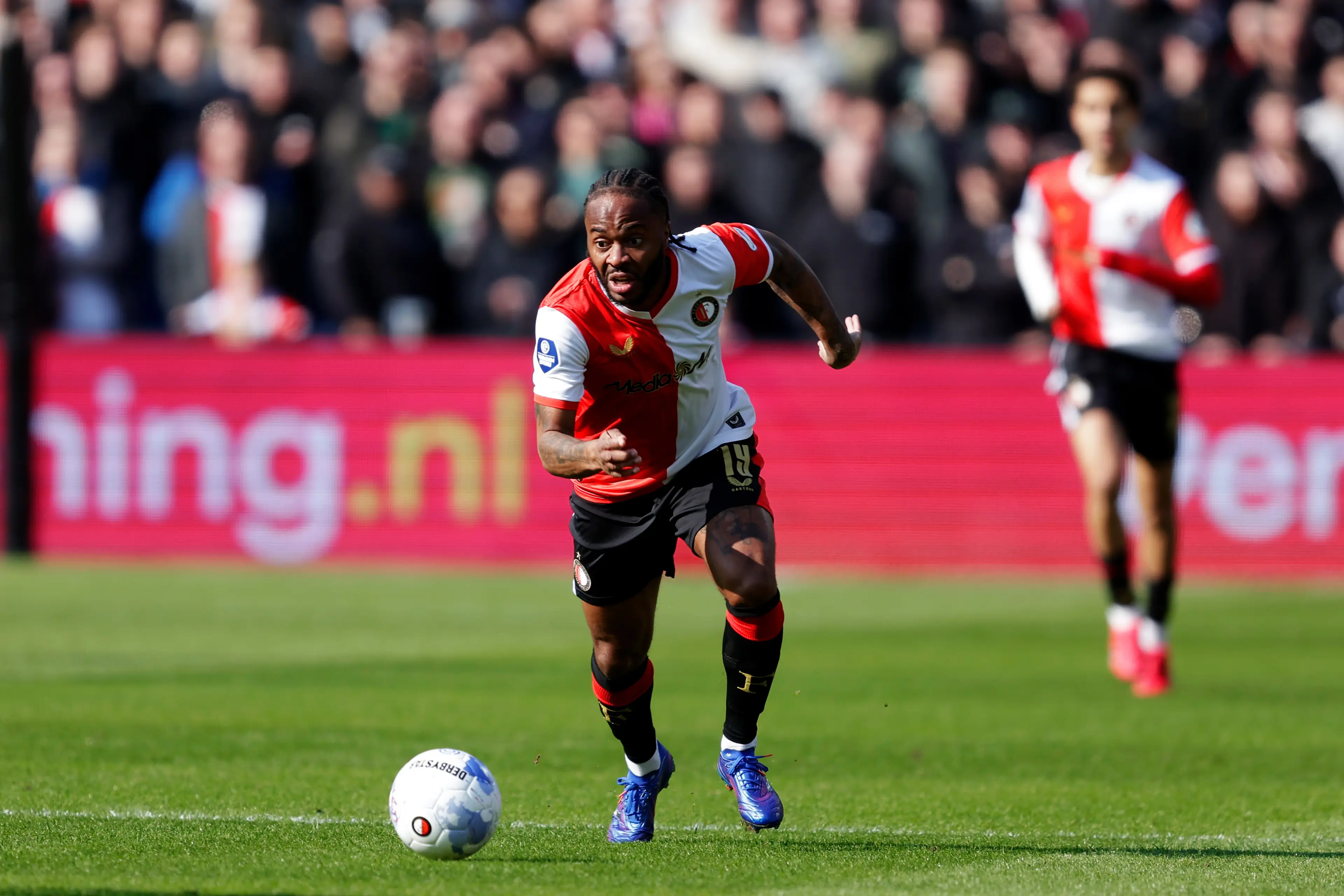 Sterling got his first assist for Feyenoord. Image: Getty