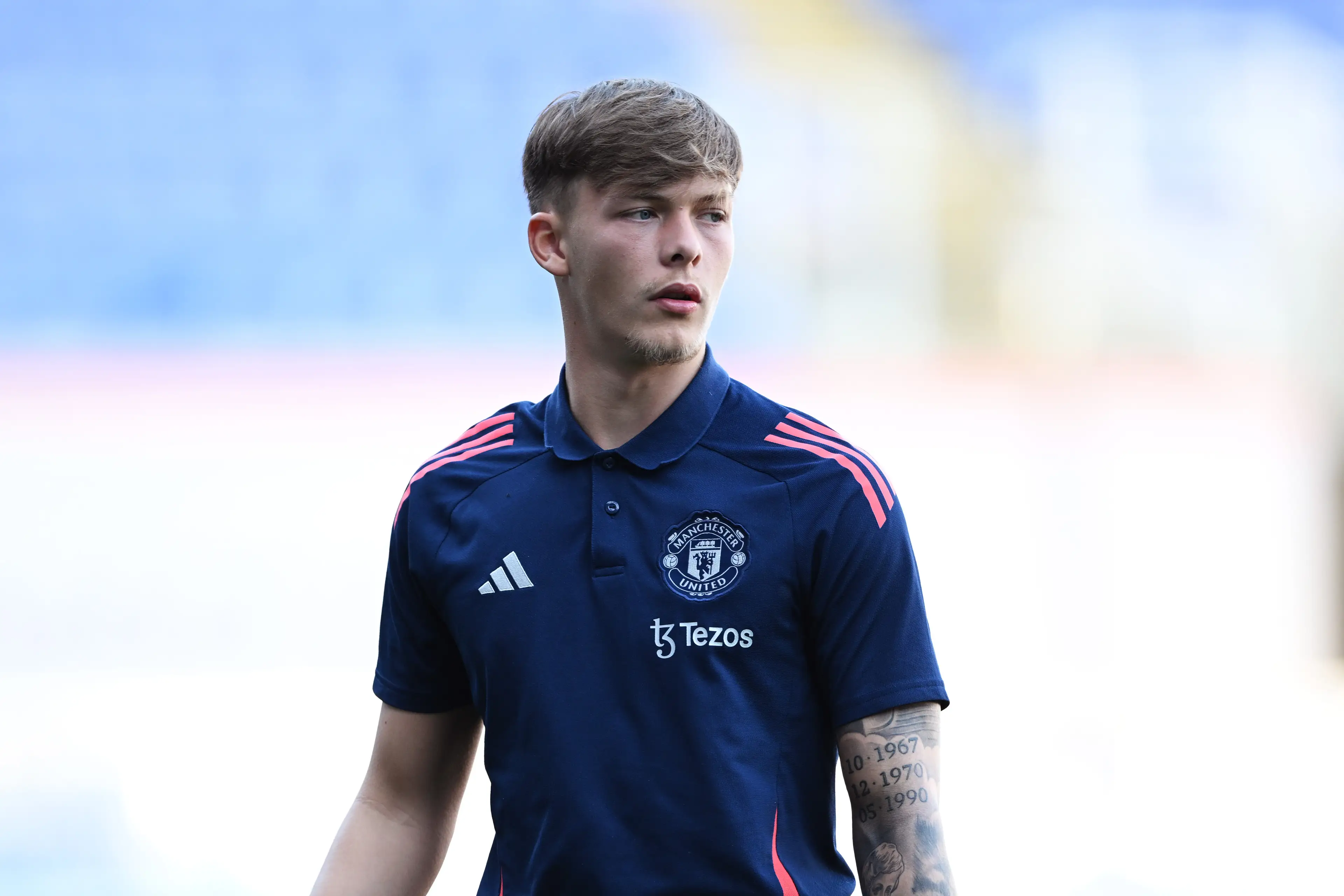 Sam Mather is set to leave Manchester United. Image: Getty