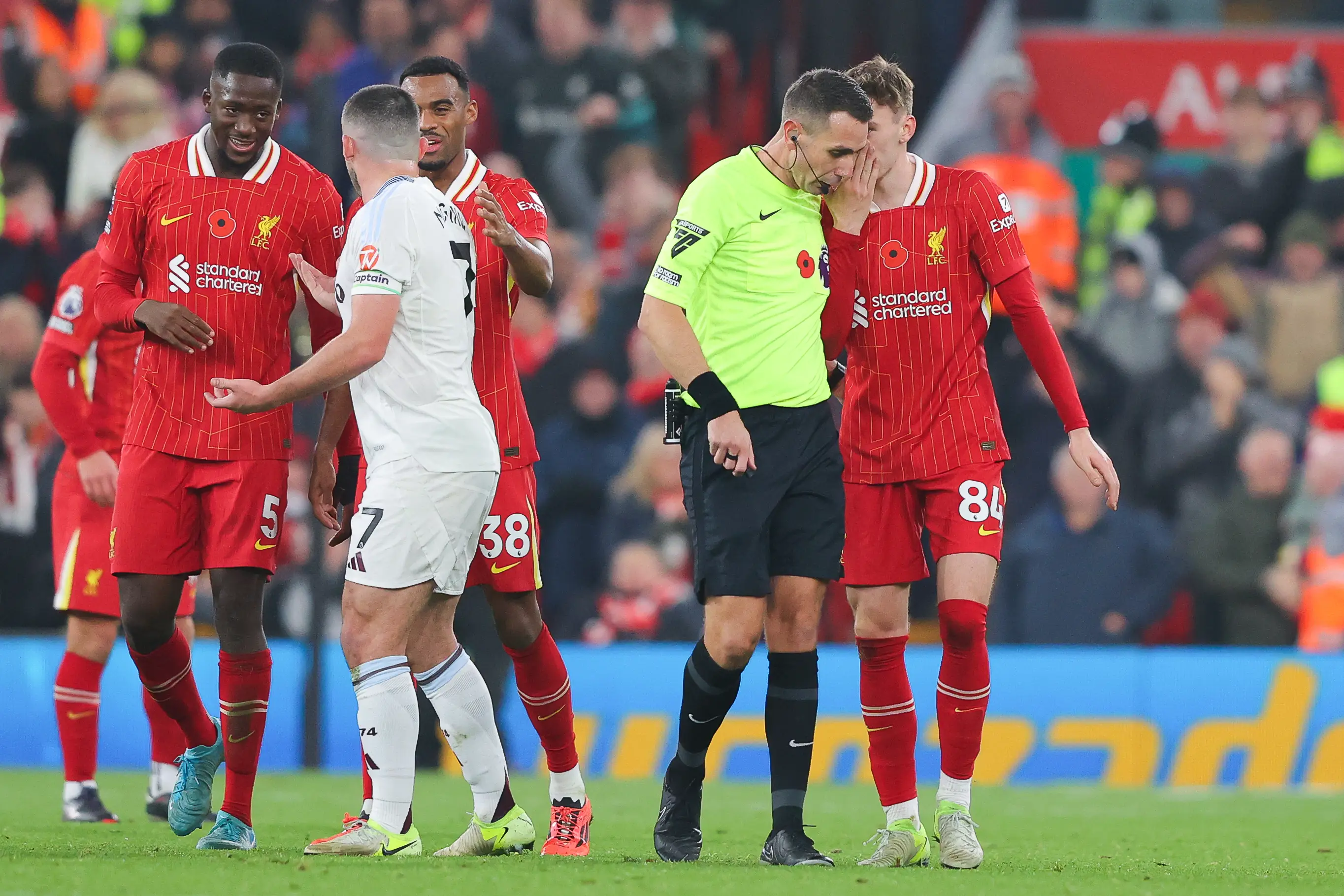 David Coote took charge of Liverpool vs Aston Villa this season. Image: Getty