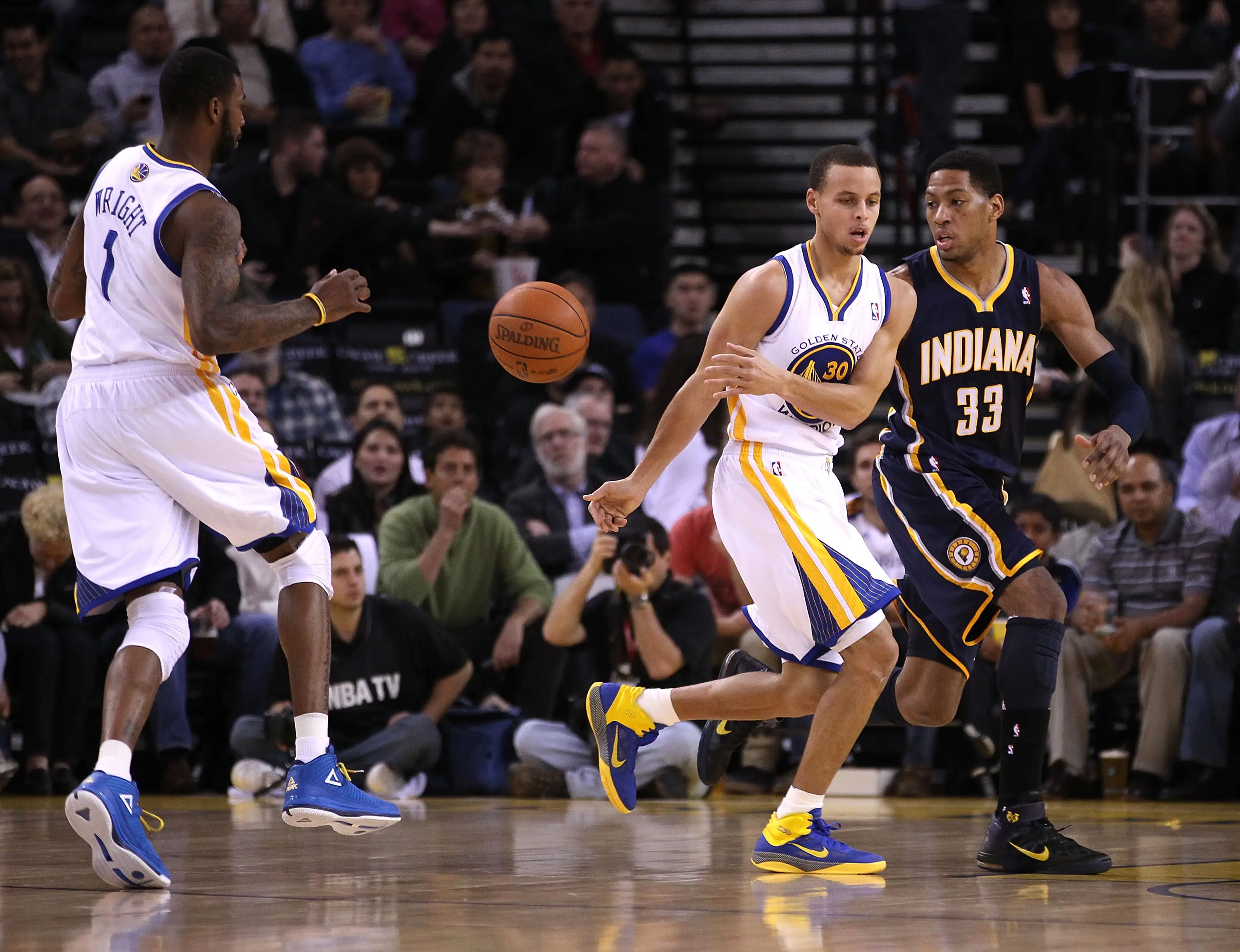 Steph Curry wore Nike in the first four years of his professional career. Image: Getty 