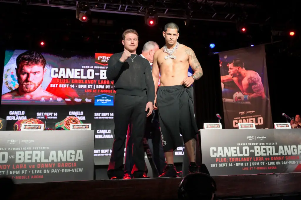 Canelo Alvarez vs Edgar Berlanga takes place in Las Vegas on September 14. (Image: Getty)