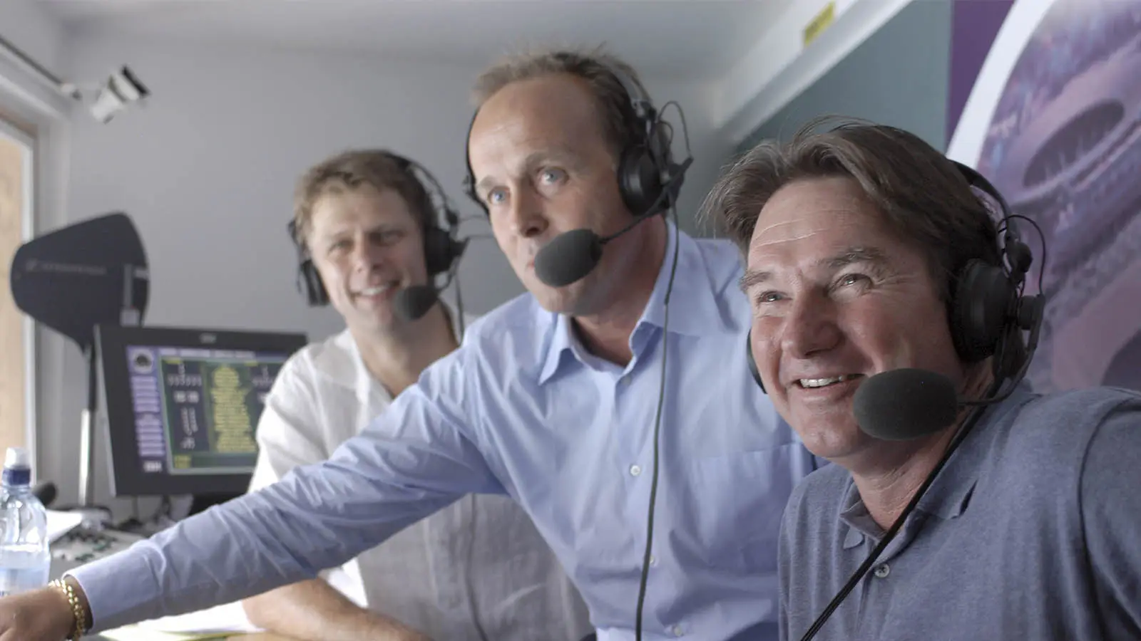 John Lloyd (centre) pictured alongside Jimmy Connors and Andrew Castle in 2005 (Image: Getty)