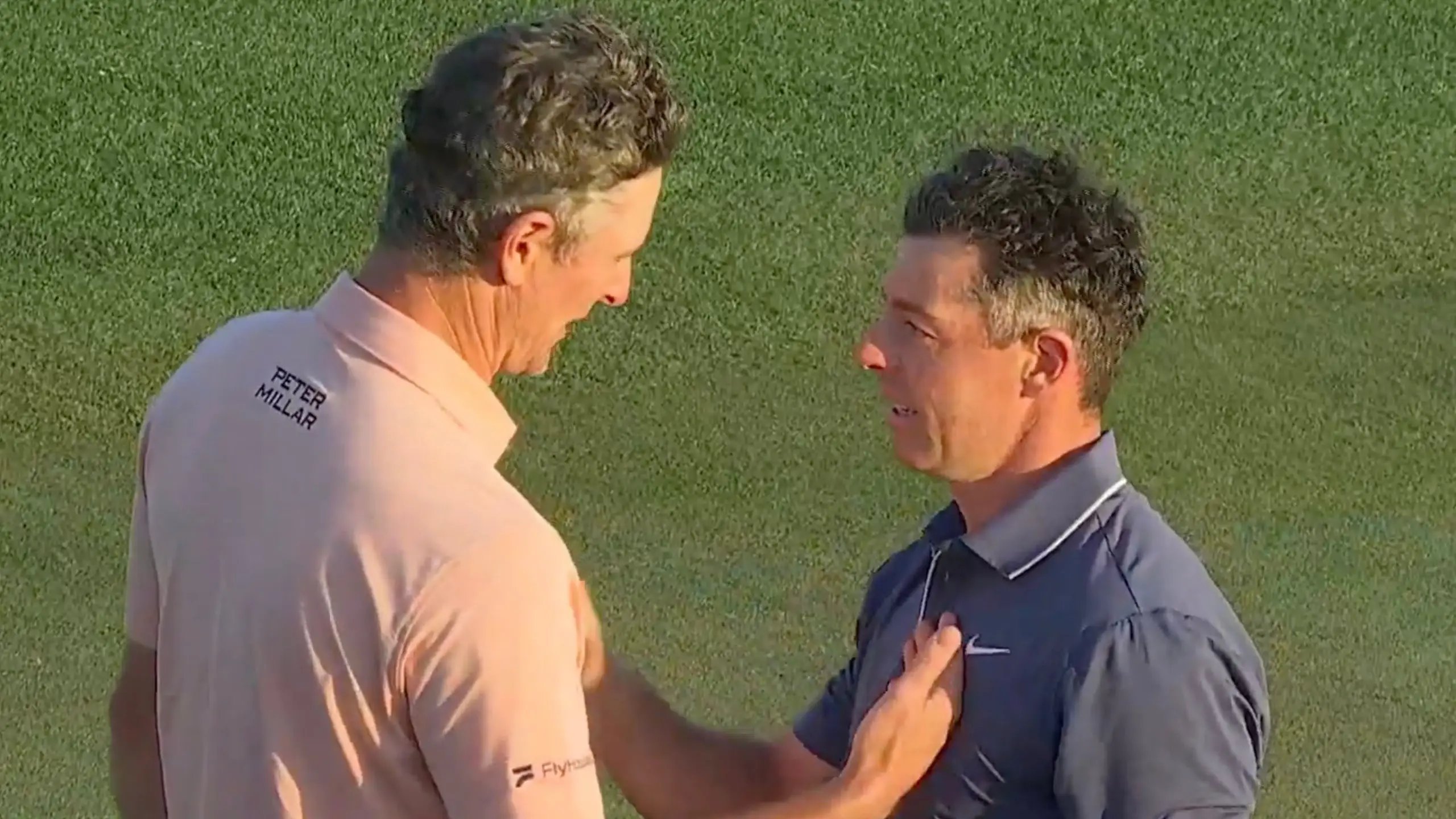 Rory McIlroy with Justin Rose after the 2025 Masters- Getty