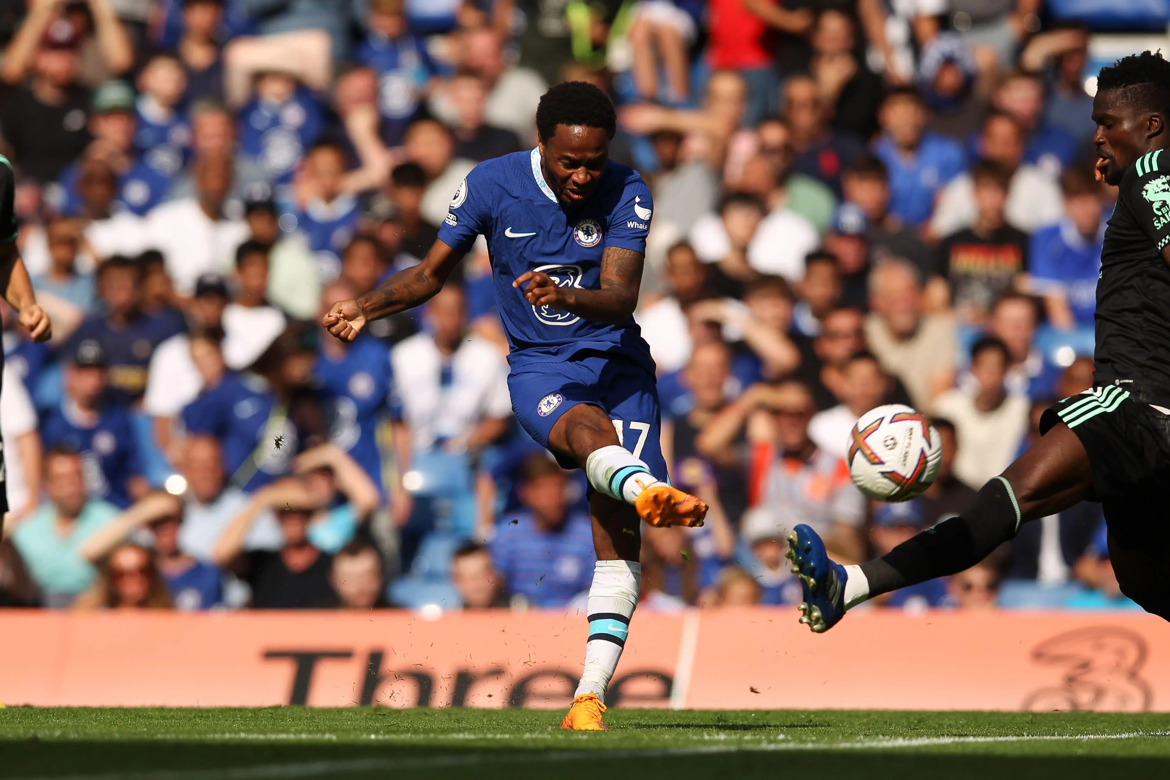 Raheem Sterling netted his first and second Chelsea goals against Leicester. (Alamy)