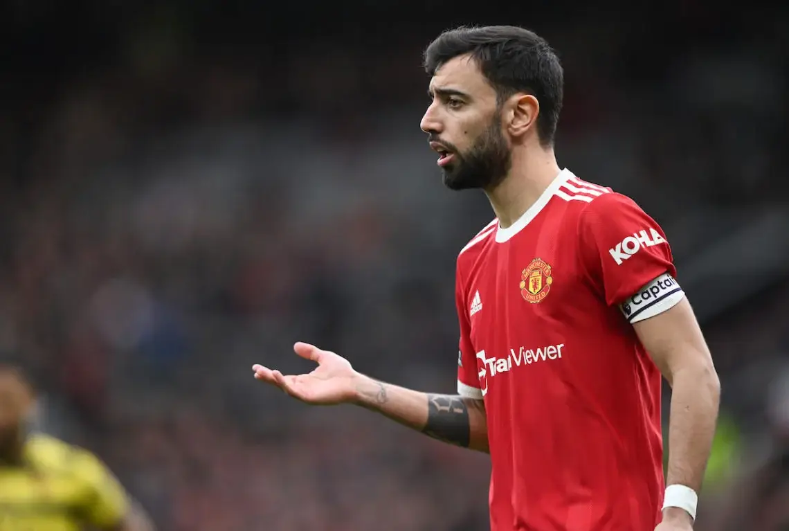 Bruno Fernandes as Manchester United captain. (Alamy)