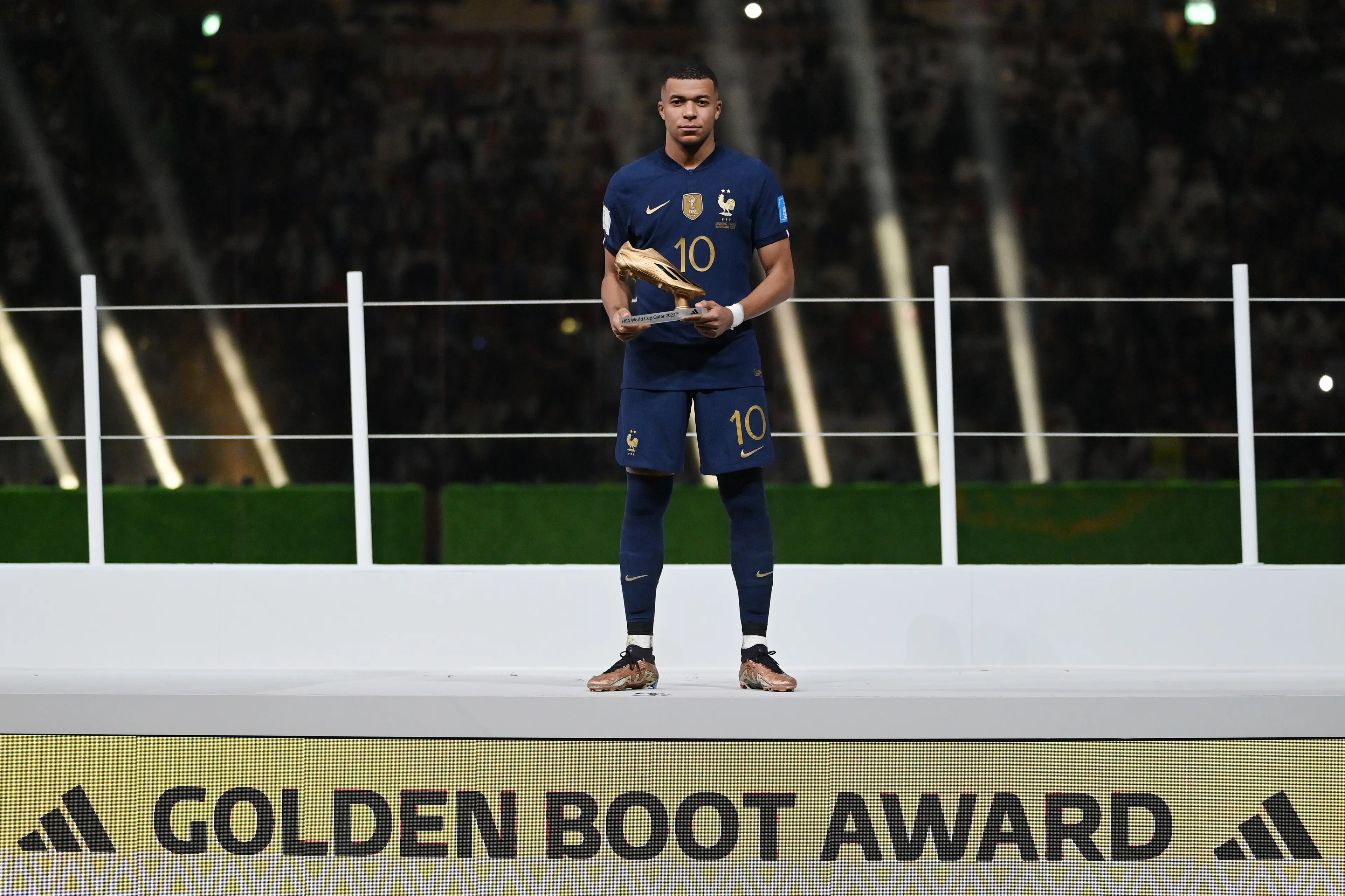 Kylian Mbappe won the Golden Boot at the 2022 World Cup. Image. credit: Getty