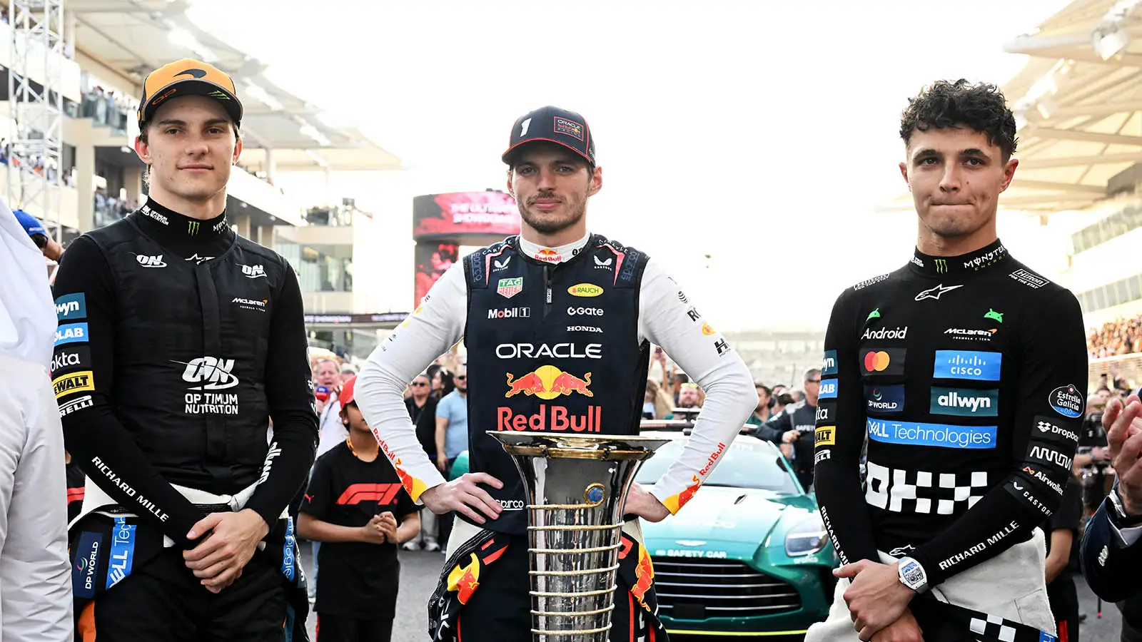 Oscar Piastri, Max Verstappen and Lando Norris battled for the 2025 Drivers' Championship at the season-ending Abu Dhabi GP (Image: Getty)